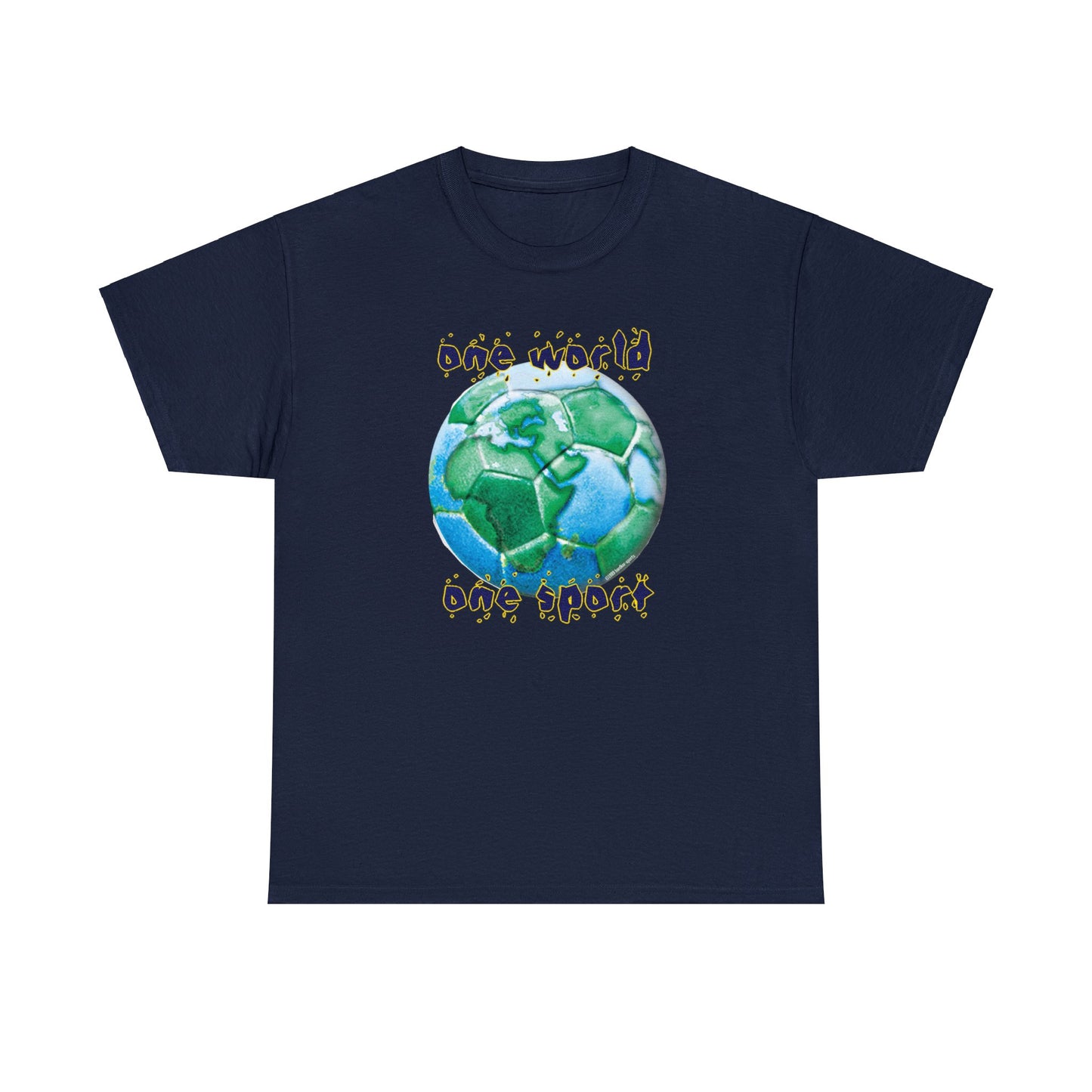 One World One Sport, Soccer Ball, Planet Earth soccer T-Shirt, Soccer is the World Sport, Bright Fun Positive Soccer T-Shirt Design