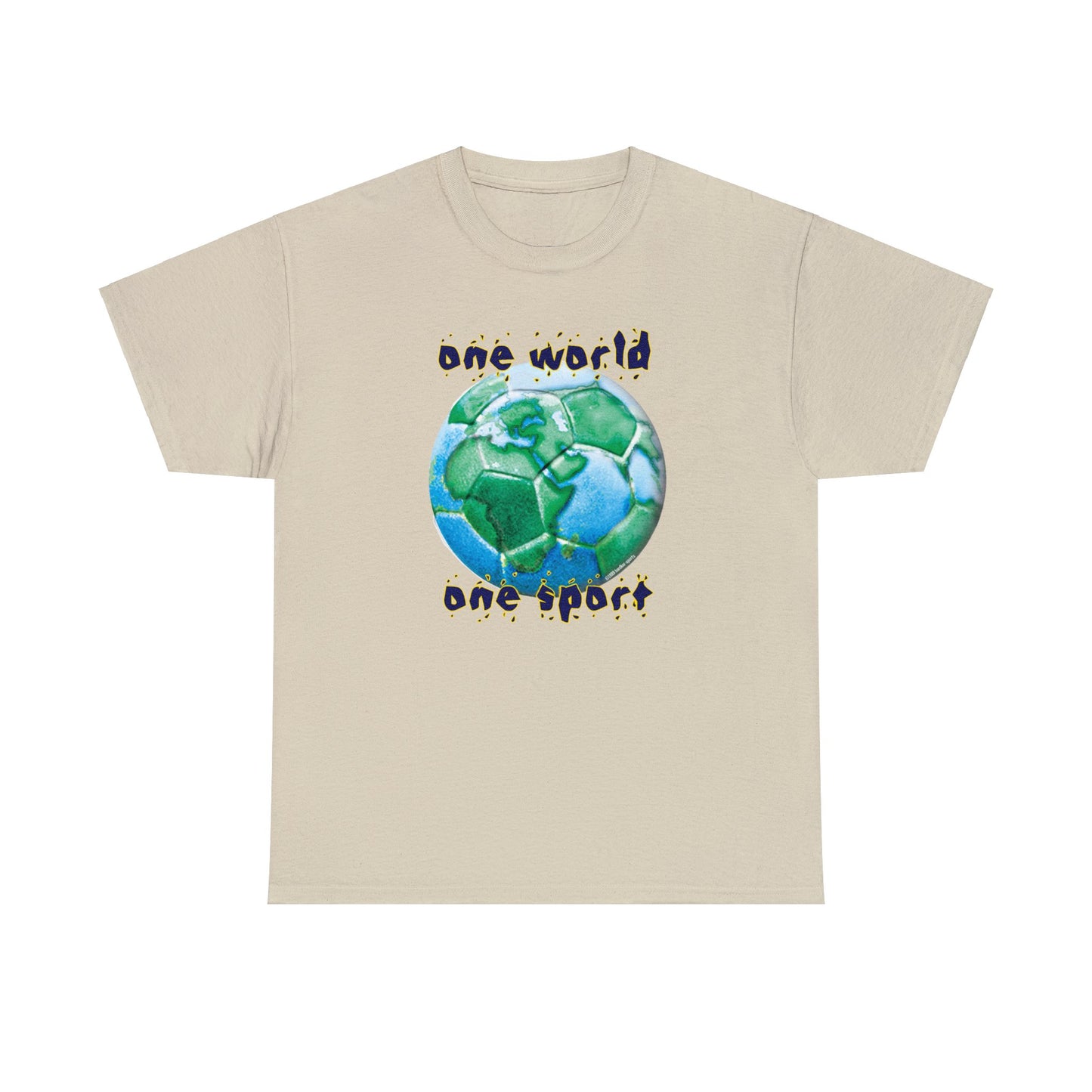 One World One Sport, Soccer Ball, Planet Earth soccer T-Shirt, Soccer is the World Sport, Bright Fun Positive Soccer T-Shirt Design