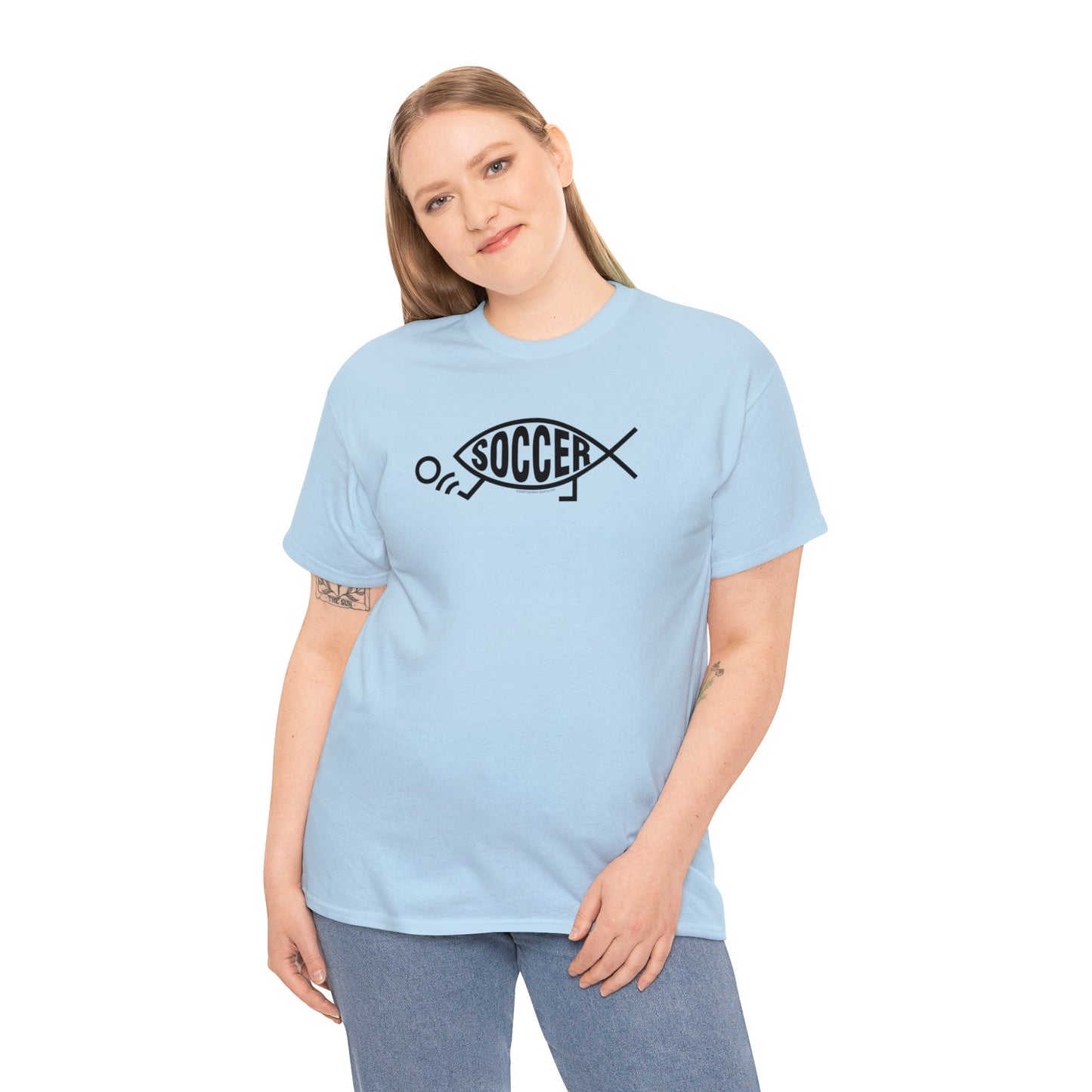 Soccer Fish, Darwin Soccer, Evolution Soccer, Evolved Soccer Fish with Feet Kicking Soccer Ball, Soccer Gift, Soccer Present, Soccer T-Shirt