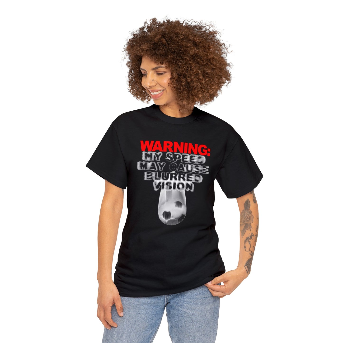 Warning My Speed May Cause Blurred Vision Soccer T-Shirt, Fast Soccer Player, Blurry Type, Soccer T-Shirt Design, Soccer Gift,