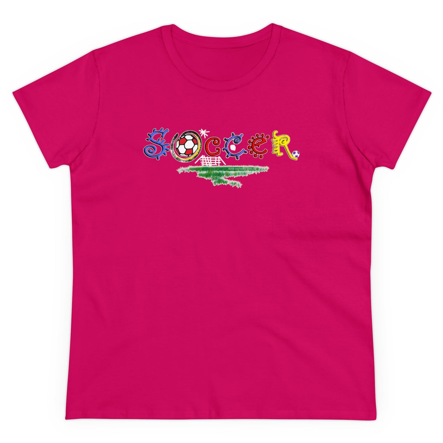 Artistic Soccer Girls T-Shirt, Ladies Soccer Design with Whimsical Soccer Design, Cute hand drawn look, stylized font, Soccer Gift for Women