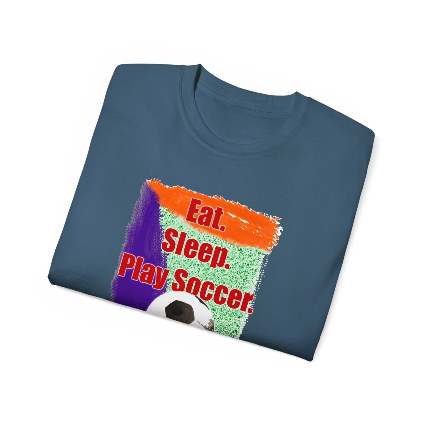 Eat Sleep Play Soccer, Eating and Sleeping Optional, Funny Full Color Vibrant Print Soccer T-Shirt, baseball gift, baseball t-shirt, tee
