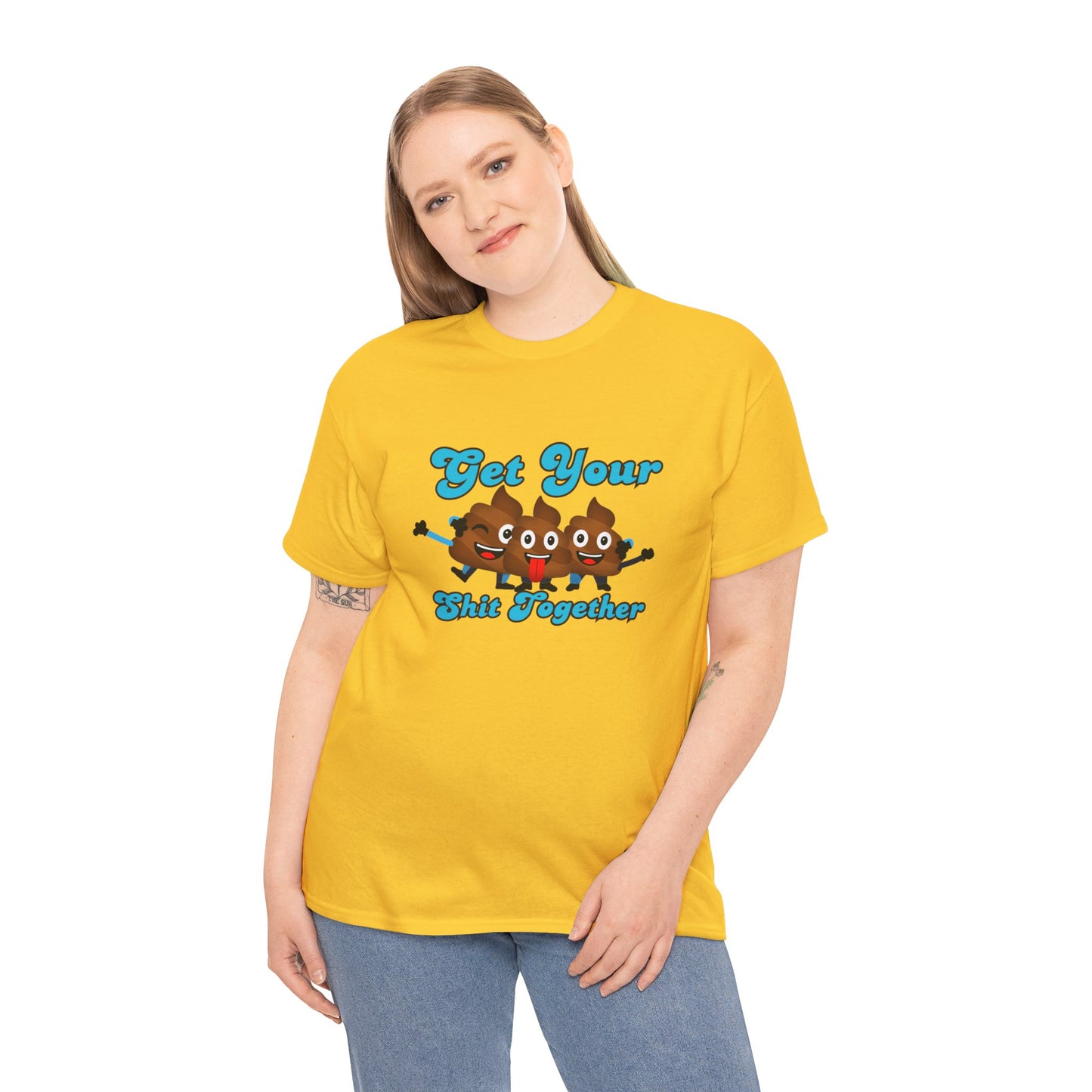 Get Your Shit Together T-Shirt, Funny Poop Emojis, play on Words, Humorous poop humor, Dad shirts, Pun t-shirt, Hilarious Poo tee Shirt