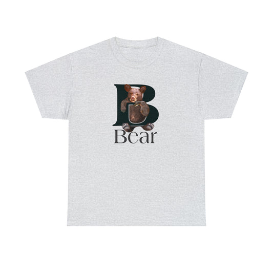 B is For Bear, Animal Letter T-shirt, , animal t-shirt, animal alphabet T, animal letters Tee, Cute Bear T-Shirt, Bear