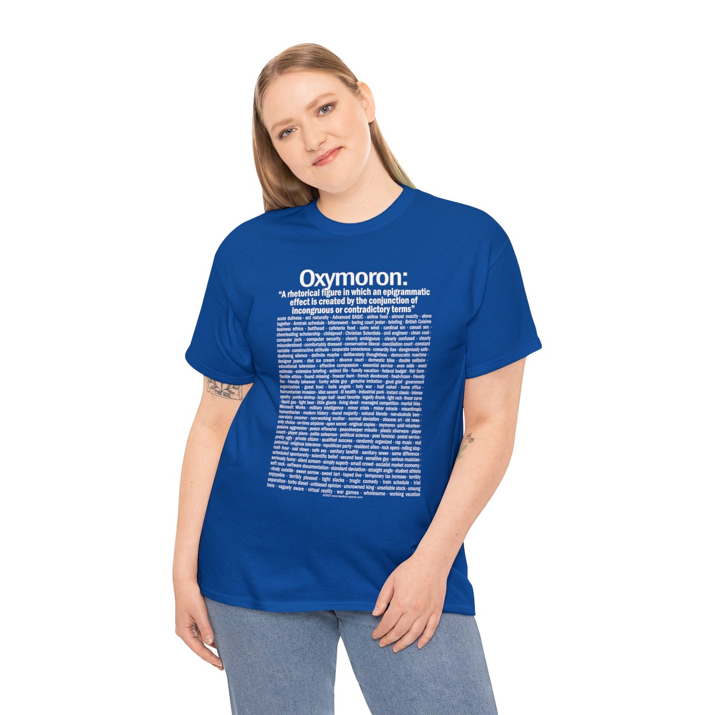 Oxymoron T-Shirts, Funny Oxymoron Saying, Government Intelligence, Clean Coal, Pretty Ugly and More, English Majors, Teacher T-shirts