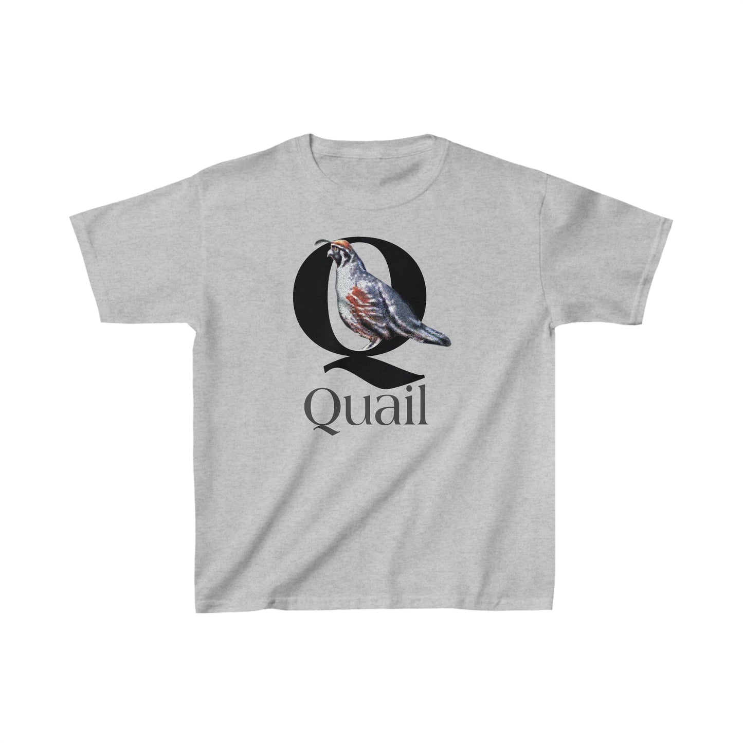 Q is for Quail t-shirt, Quail Drawing T-Shirt, Quail animal t-shirt, animal alphabet Q, animal letters Tee