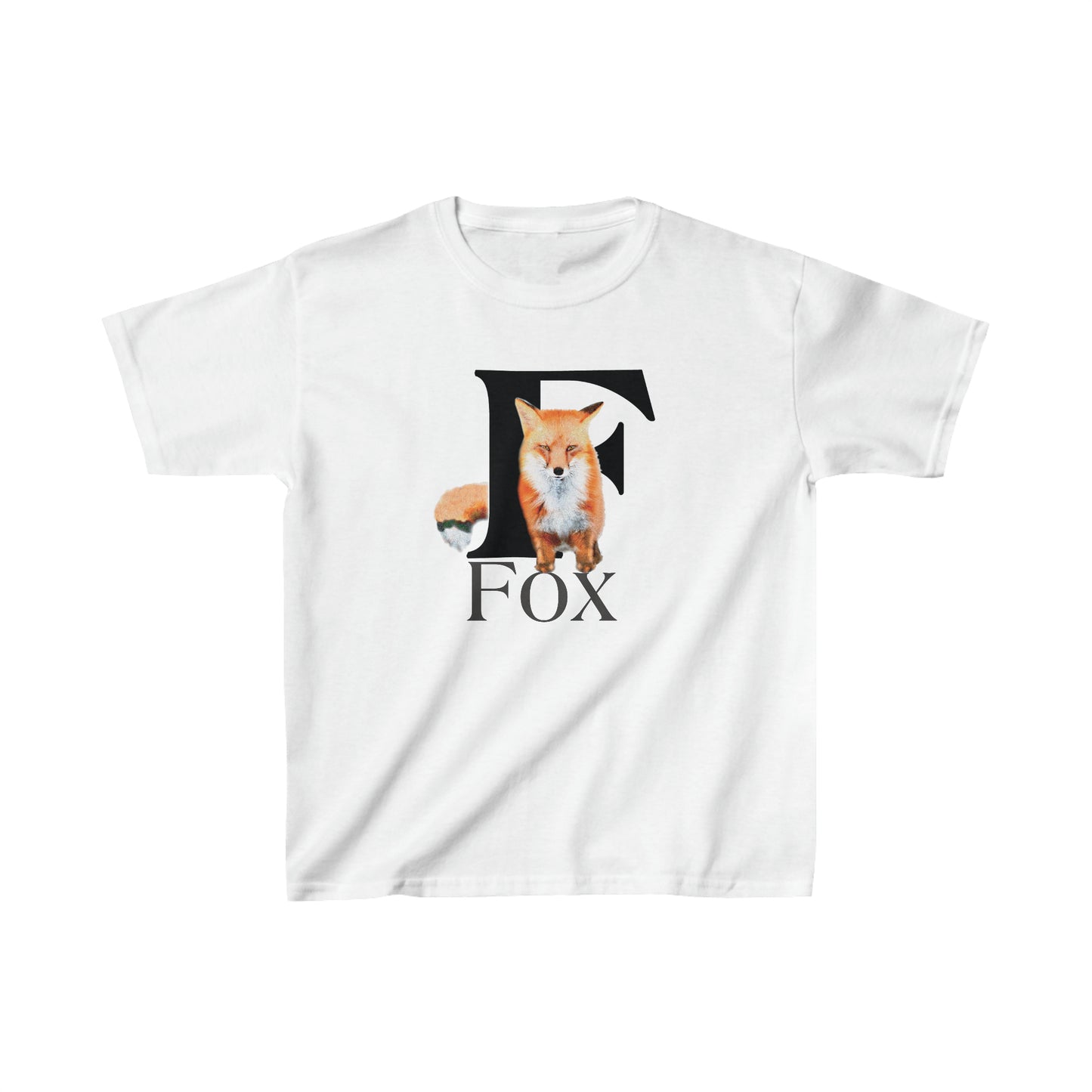 F is for Fox T-Shirt, Animal Letter F Tee, cute Fuzzy Fox Tee, Fox Drawing T-Shirt, animal t-shirt, animal alphabet T, animal letters Tee