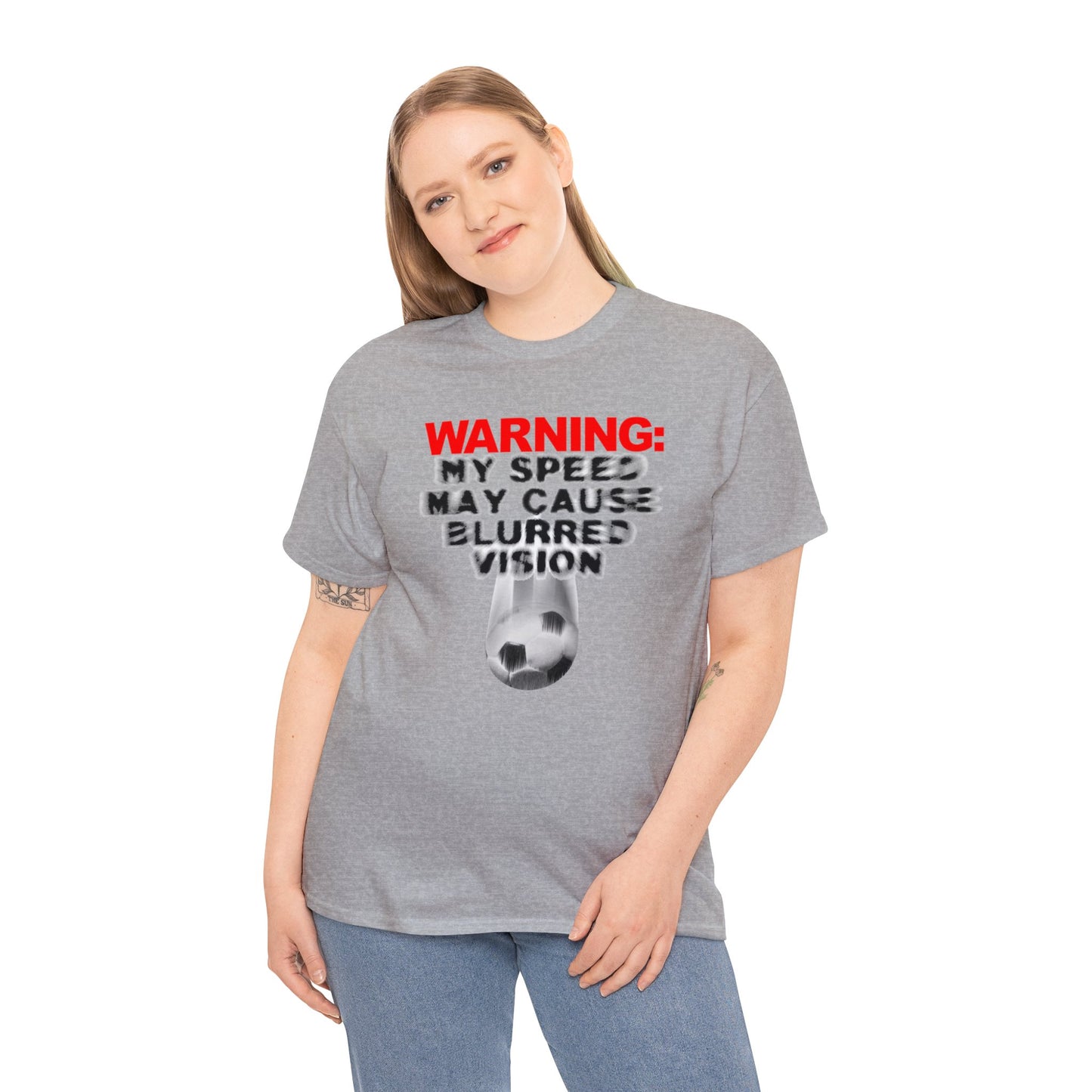 Warning My Speed May Cause Blurred Vision Soccer T-Shirt, Fast Soccer Player, Blurry Type, Soccer T-Shirt Design, Soccer Gift,
