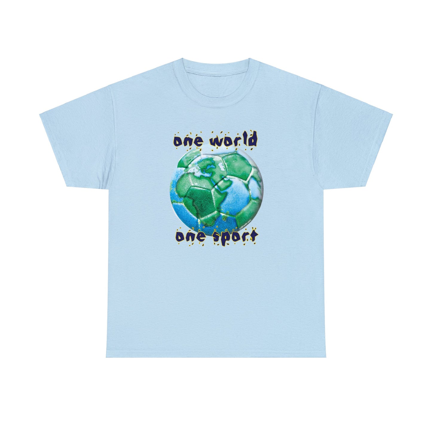 One World One Sport, Soccer Ball, Planet Earth soccer T-Shirt, Soccer is the World Sport, Bright Fun Positive Soccer T-Shirt Design