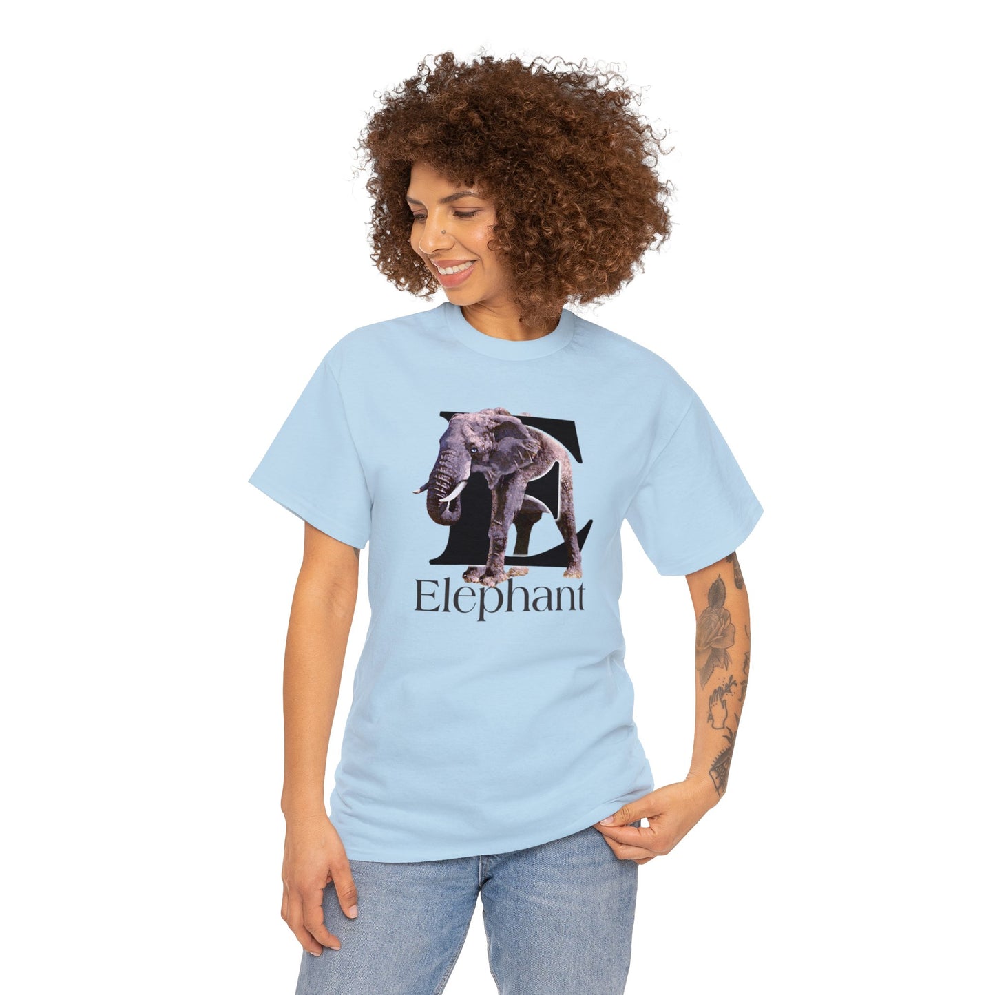 E is for Elephant, Letter E T-Shirt, Cute Elephant Tee, Pachyderm T-Shirt, Kid's Elephant Tee, animal t-shirt, animal