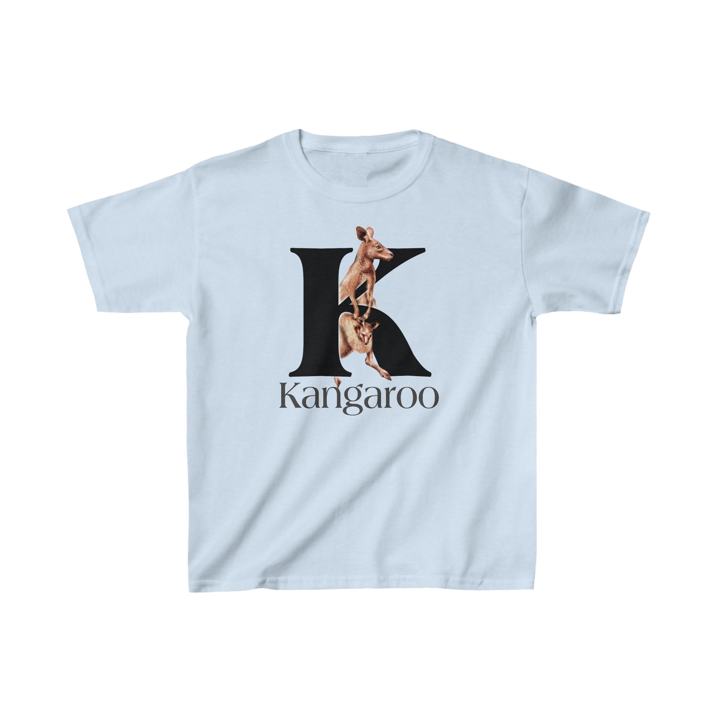K is for Kangaroo, Kangaroo Mom and Joey shirt, Illustrated Drawing T-Shirt, animal t-shirt, animal alphabet T, animal letters Tee