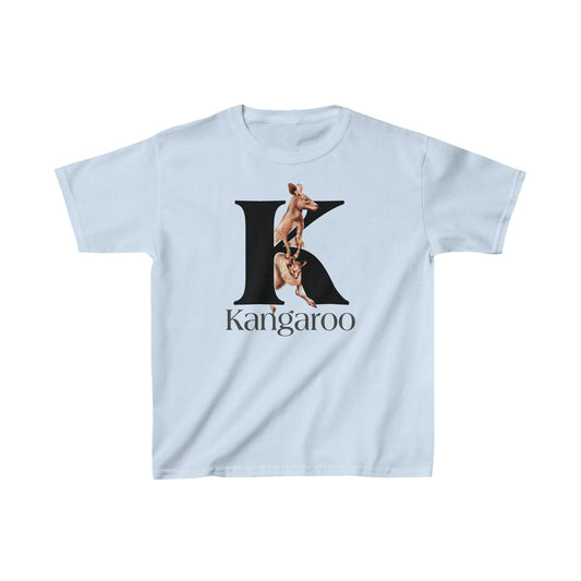 K is for Kangaroo, Kangaroo Mom and Joey shirt, Illustrated Drawing T-Shirt, animal t-shirt, animal alphabet T, animal letters Tee