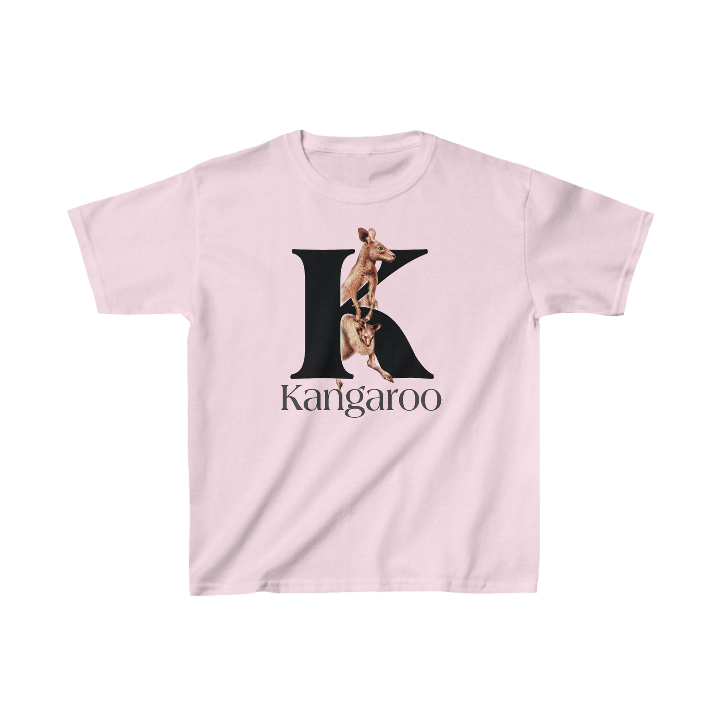 K is for Kangaroo, Kangaroo Mom and Joey shirt, Illustrated Drawing T-Shirt, animal t-shirt, animal alphabet T, animal letters Tee