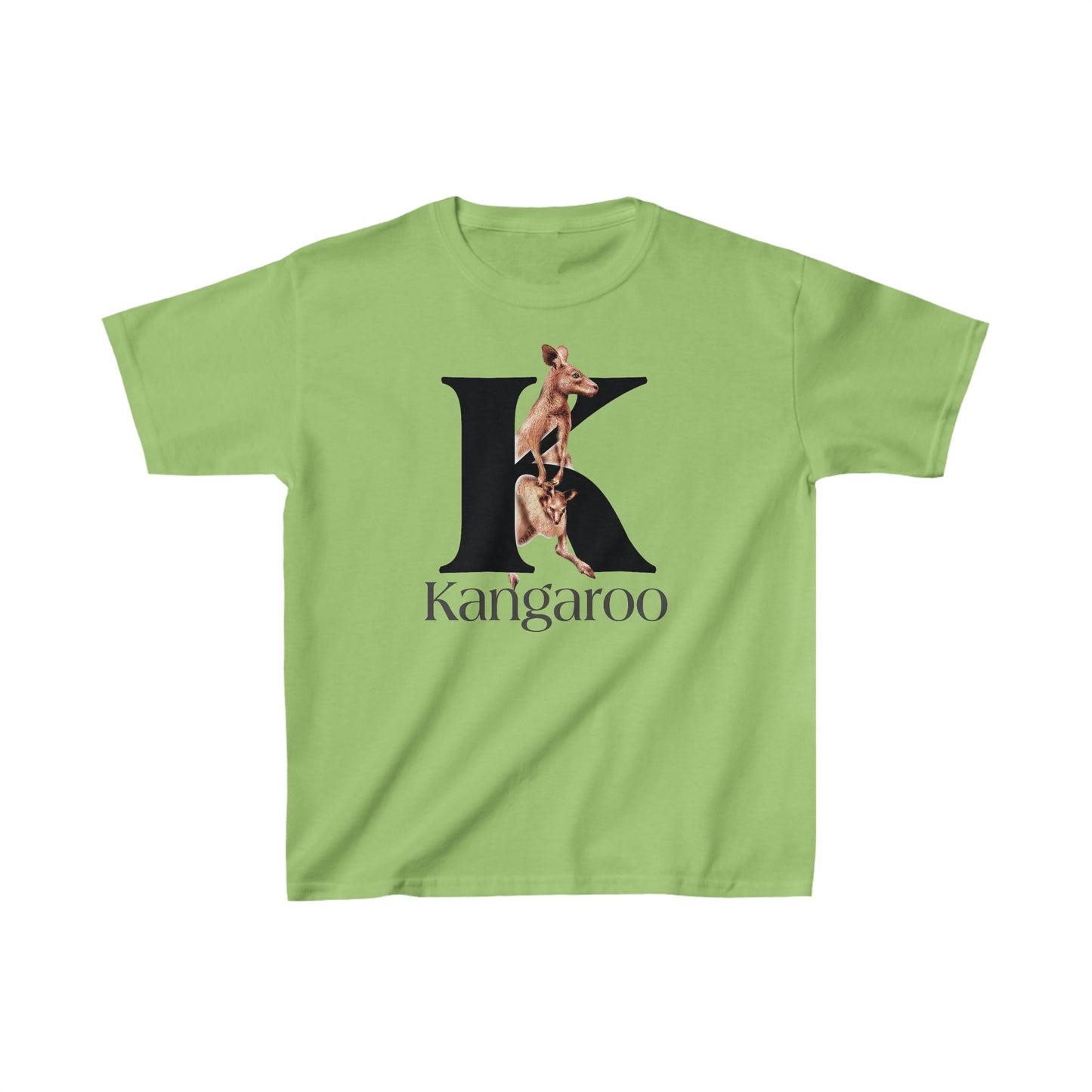 K is for Kangaroo, Kangaroo Mom and Joey shirt, Illustrated Drawing T-Shirt, animal t-shirt, animal alphabet T, animal letters Tee