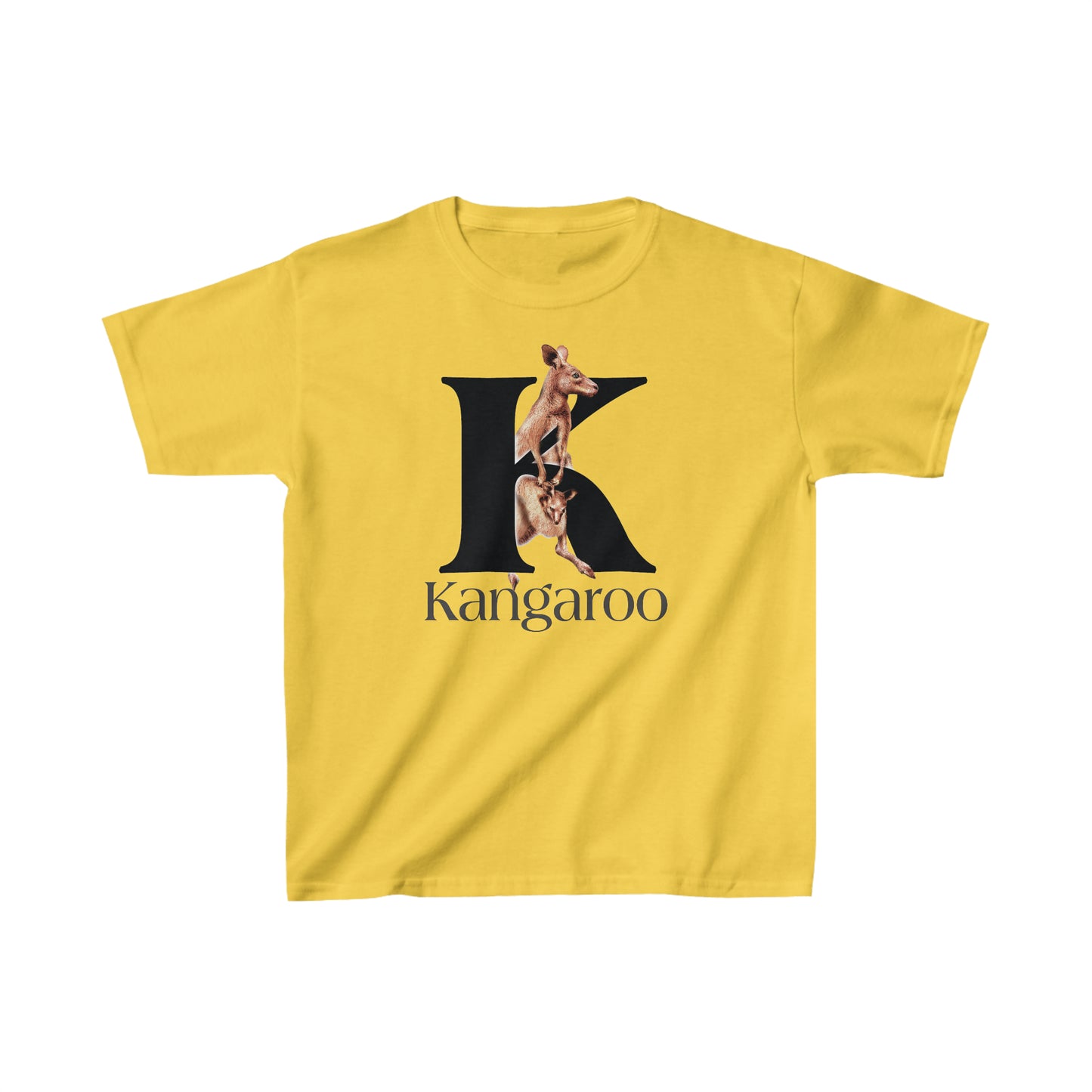 K is for Kangaroo, Kangaroo Mom and Joey shirt, Illustrated Drawing T-Shirt, animal t-shirt, animal alphabet T, animal letters Tee