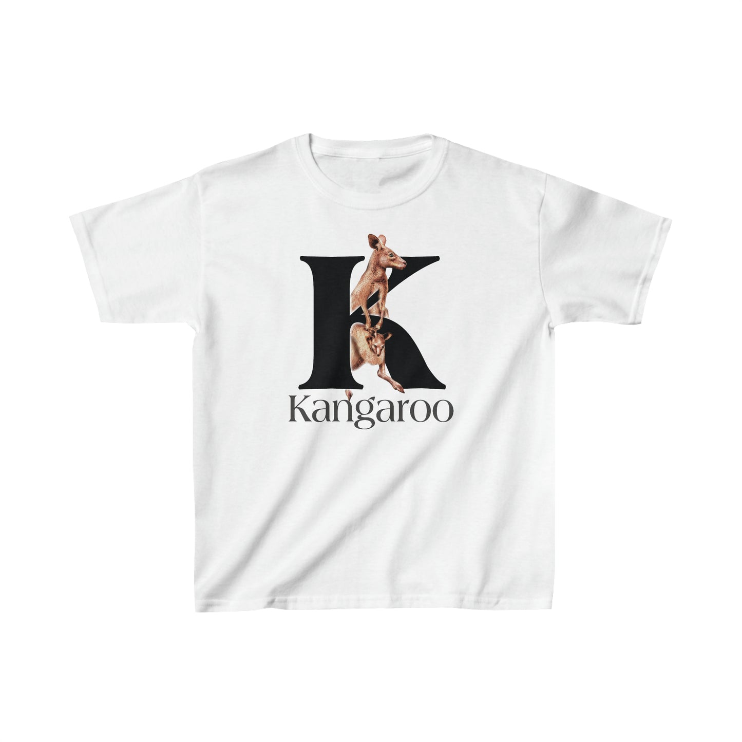 K is for Kangaroo, Kangaroo Mom and Joey shirt, Illustrated Drawing T-Shirt, animal t-shirt, animal alphabet T, animal letters Tee