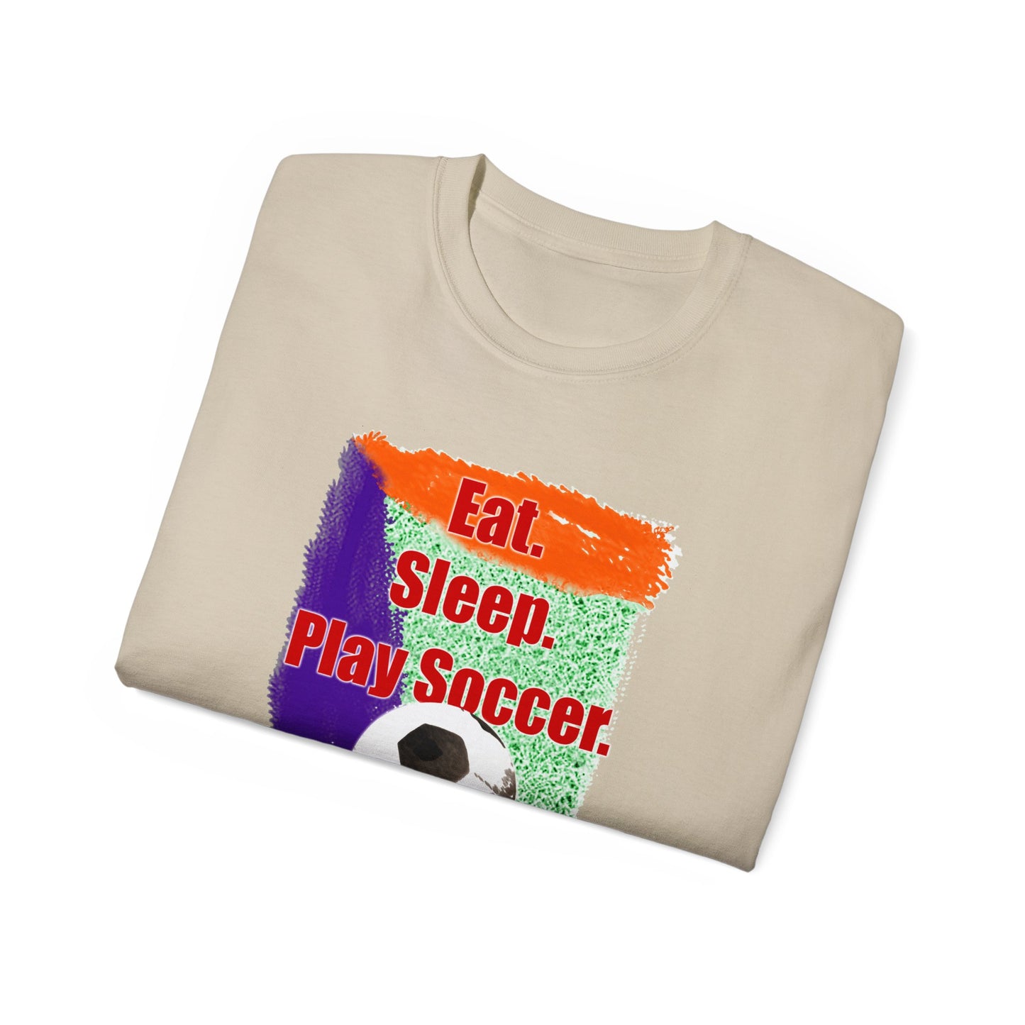 Eat Sleep Play Soccer, Eating and Sleeping Optional, Funny Full Color Vibrant Print Soccer T-Shirt, baseball gift, baseball t-shirt, tee