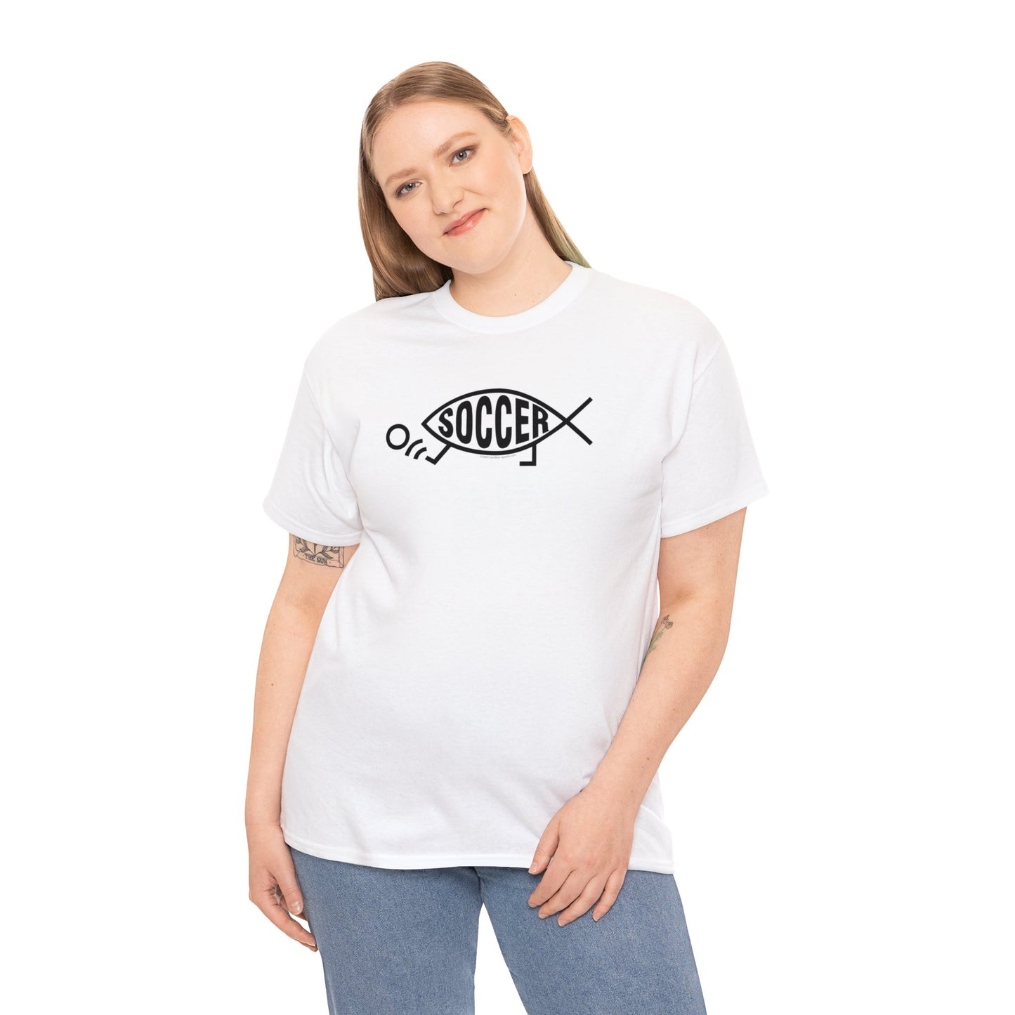 Soccer Fish, Darwin Soccer, Evolution Soccer, Evolved Soccer Fish with Feet Kicking Soccer Ball, Soccer Gift, Soccer Present, Soccer T-Shirt