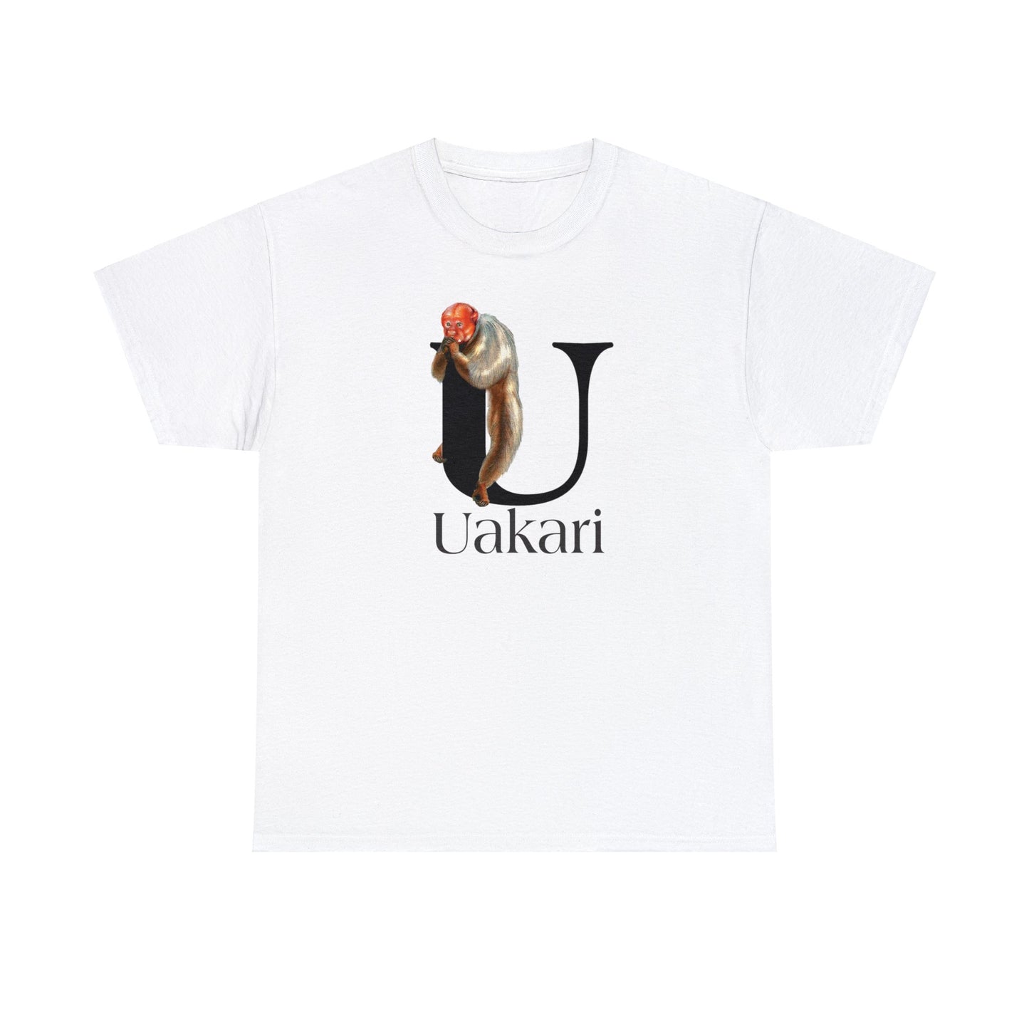 U is for Uakari Monkey, Uacari monkey Drawing, Uakari T-Shirt, animal t-shirt, animal