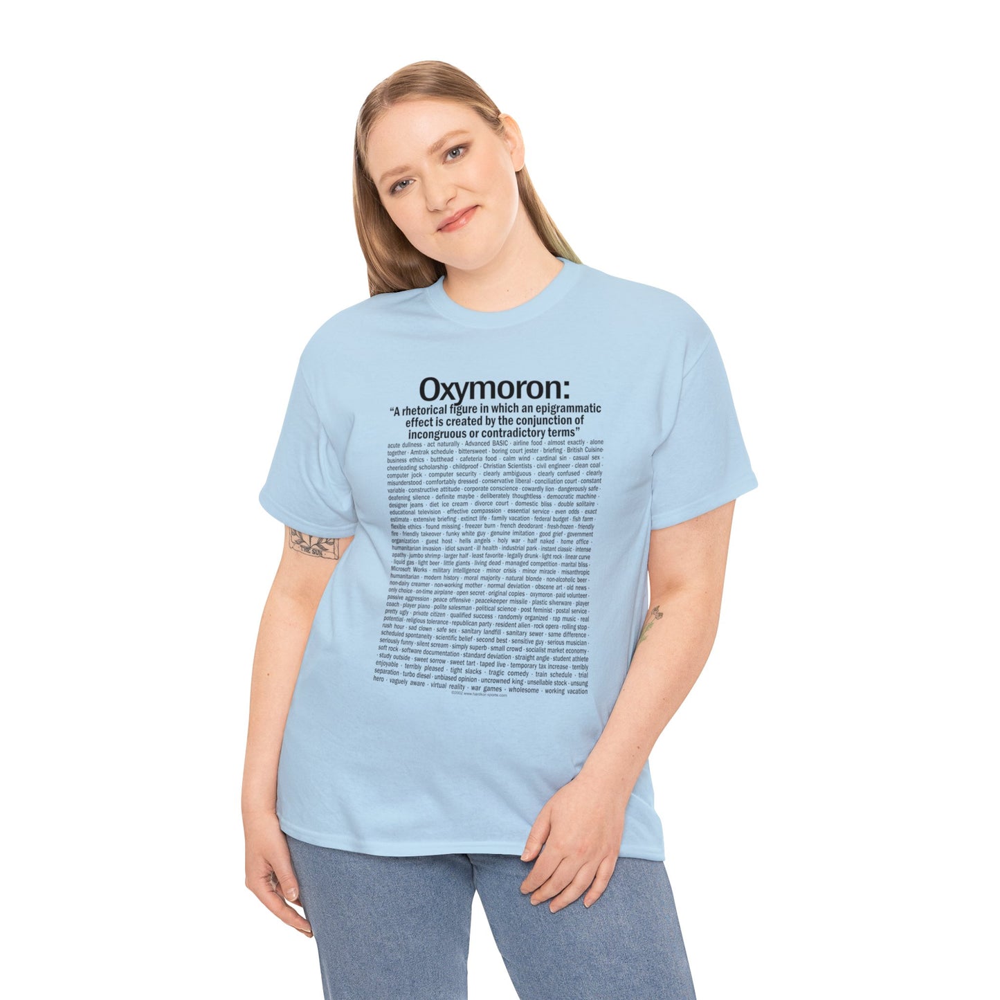 Oxymoron T-Shirts, Funny Oxymoron Saying, Government Intelligence, Clean Coal, Pretty Ugly and More, English Majors, Teacher T-shirts