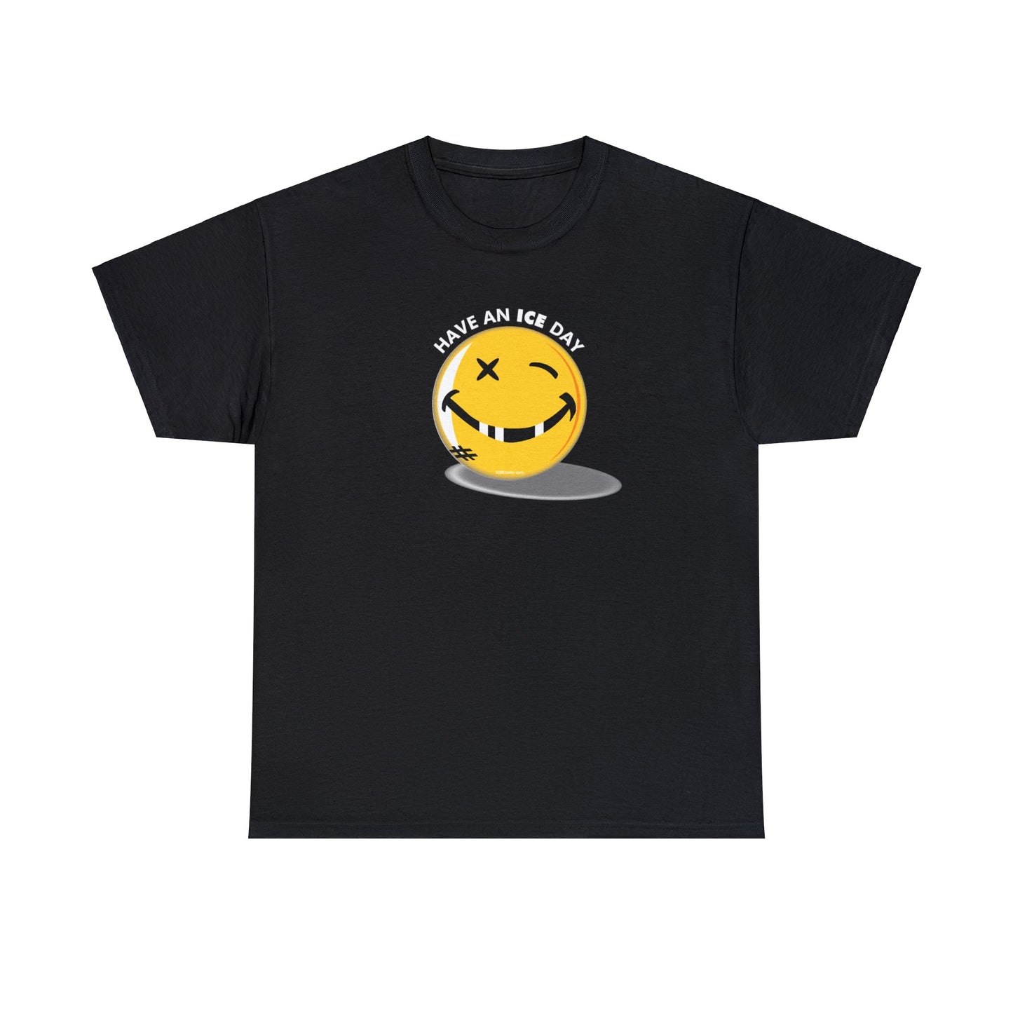 Have an Ice Day, Funny Hockey T-Shirt, Happy Face Missing Teeth and Black Eye, Fun Hockey Parody, Hockey T-Shirt Design