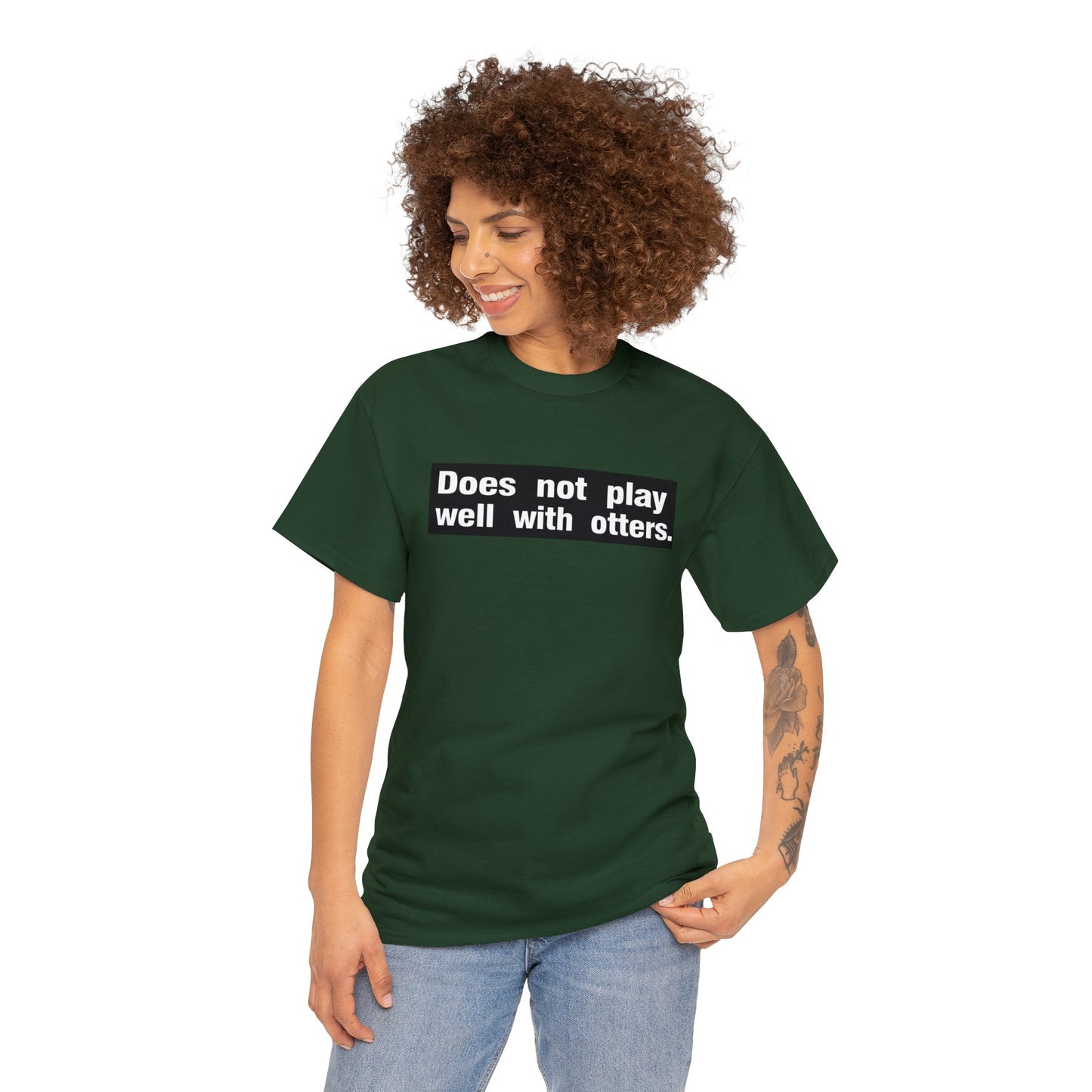 Does Not Play With Otters, funny t-shirt, Pun T-Shirt, Joke Tee, Otter Tee, Ironic Tee, humorous t-shirt, satirical t-shirt, t-shirt gift