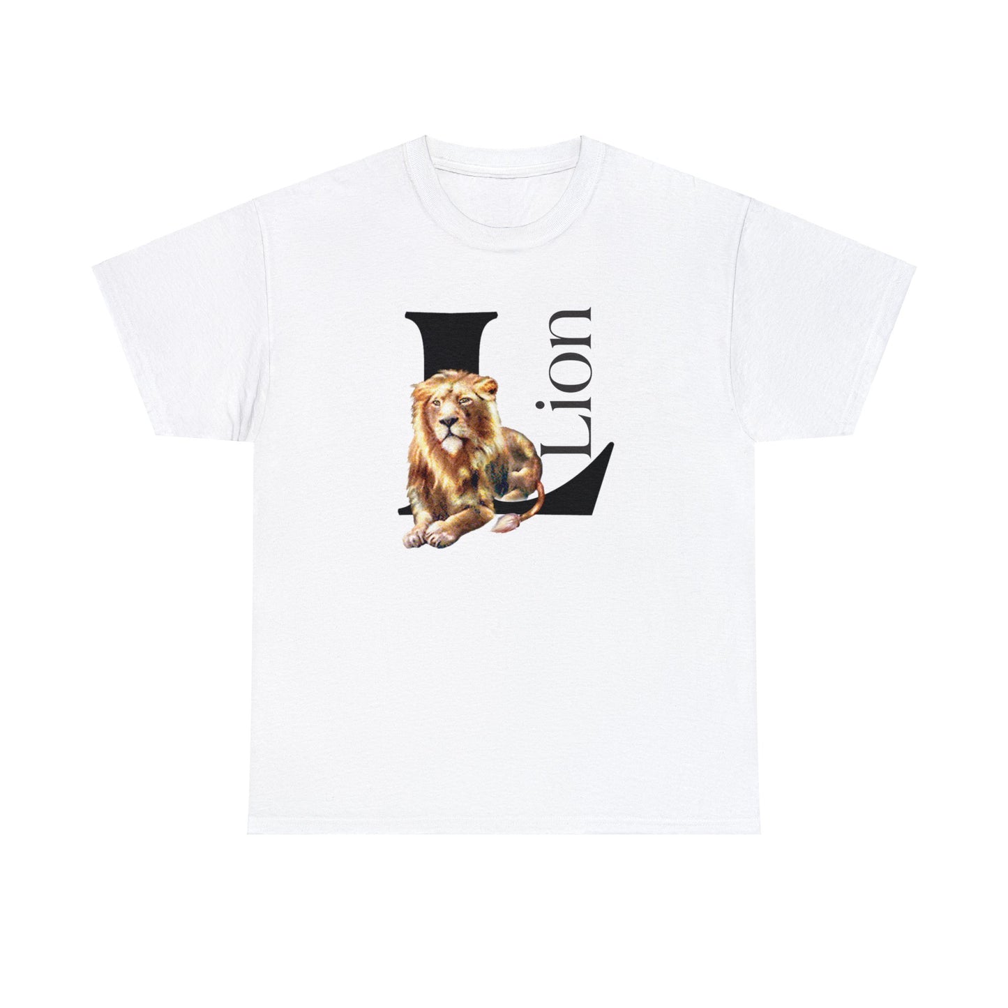 L is for Lion T-Shirt, Lion Drawing T-Shirt, Illustration of Lion, Proud Lion animal t-shirt
