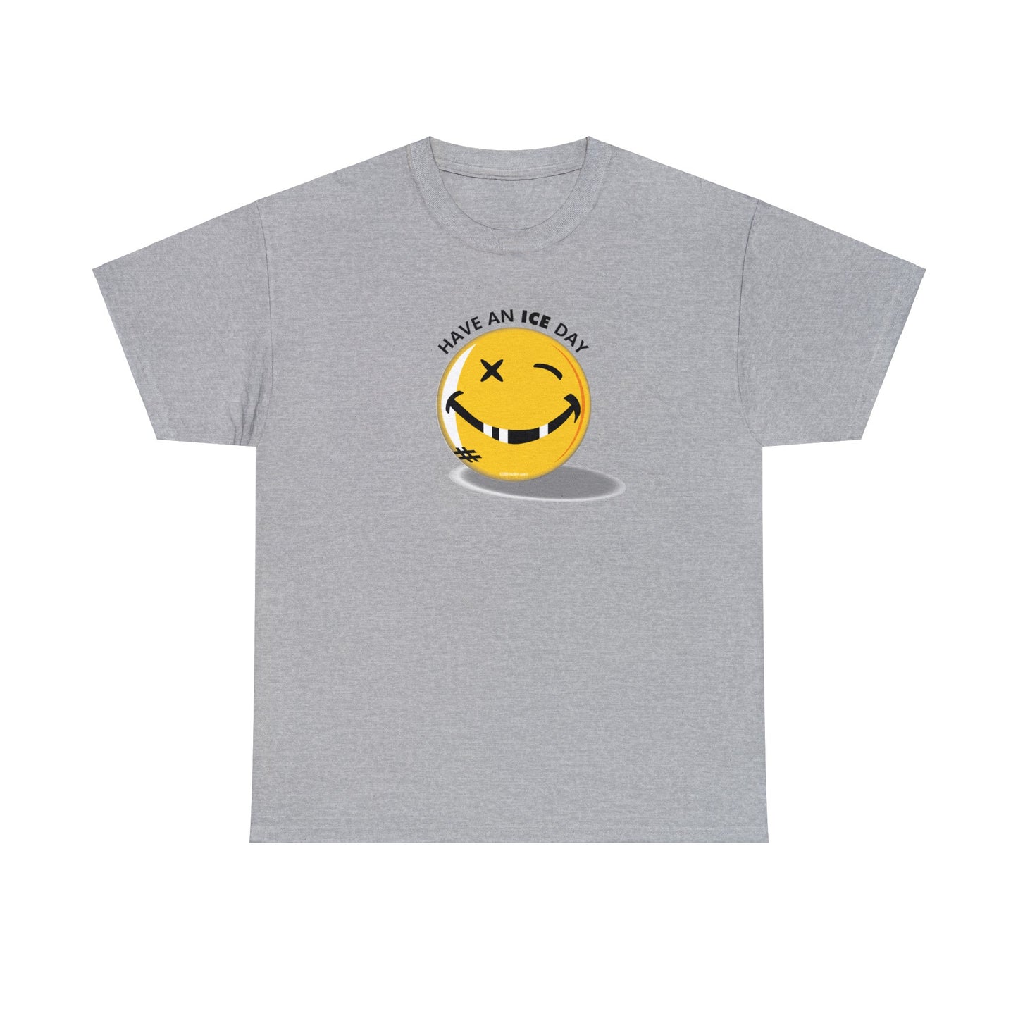 Have an Ice Day, Funny Hockey T-Shirt, Happy Face Missing Teeth and Black Eye, Fun Hockey Parody, Hockey T-Shirt Design