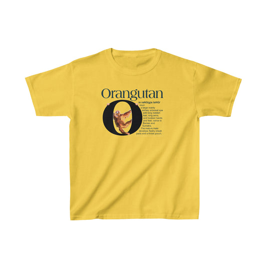 O is for Orangutan t-shirt, Funny Orangutan hanging from letter O, Drawing T-Shirt, animal t-shirt, animal alphabet T, animal letters Tee