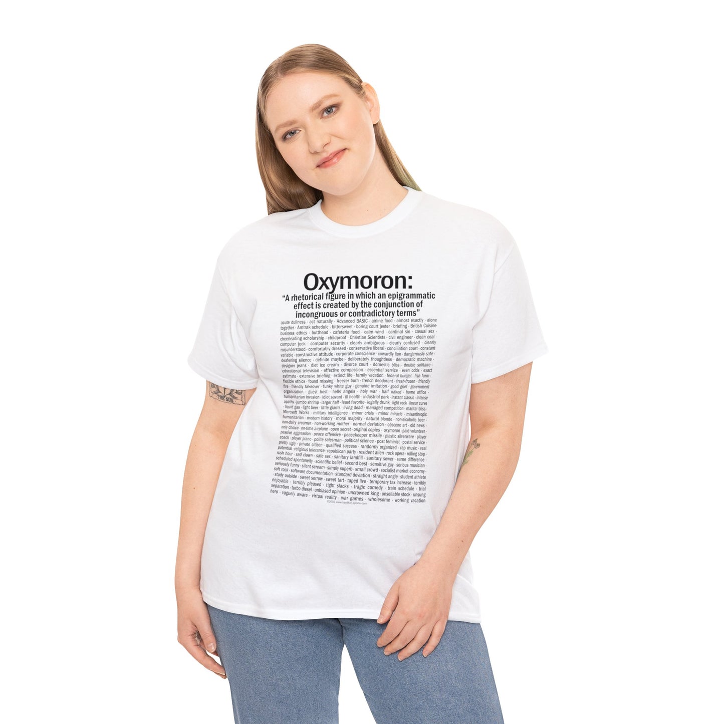 Oxymoron T-Shirts, Funny Oxymoron Saying, Government Intelligence, Clean Coal, Pretty Ugly and More, English Majors, Teacher T-shirts