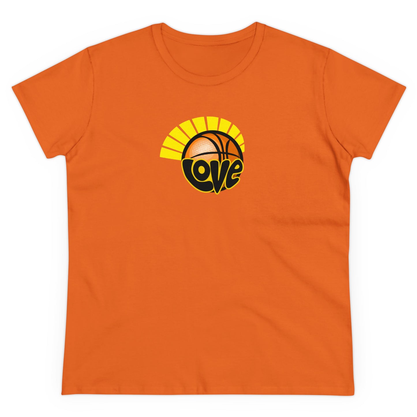 Love of Basketball, Women's Retro Hippy, Feel Good, Midweight Cotton Tee, Cute Ladies Tee, Retro 70's, Pink Basketball T-Shirts for Ladies