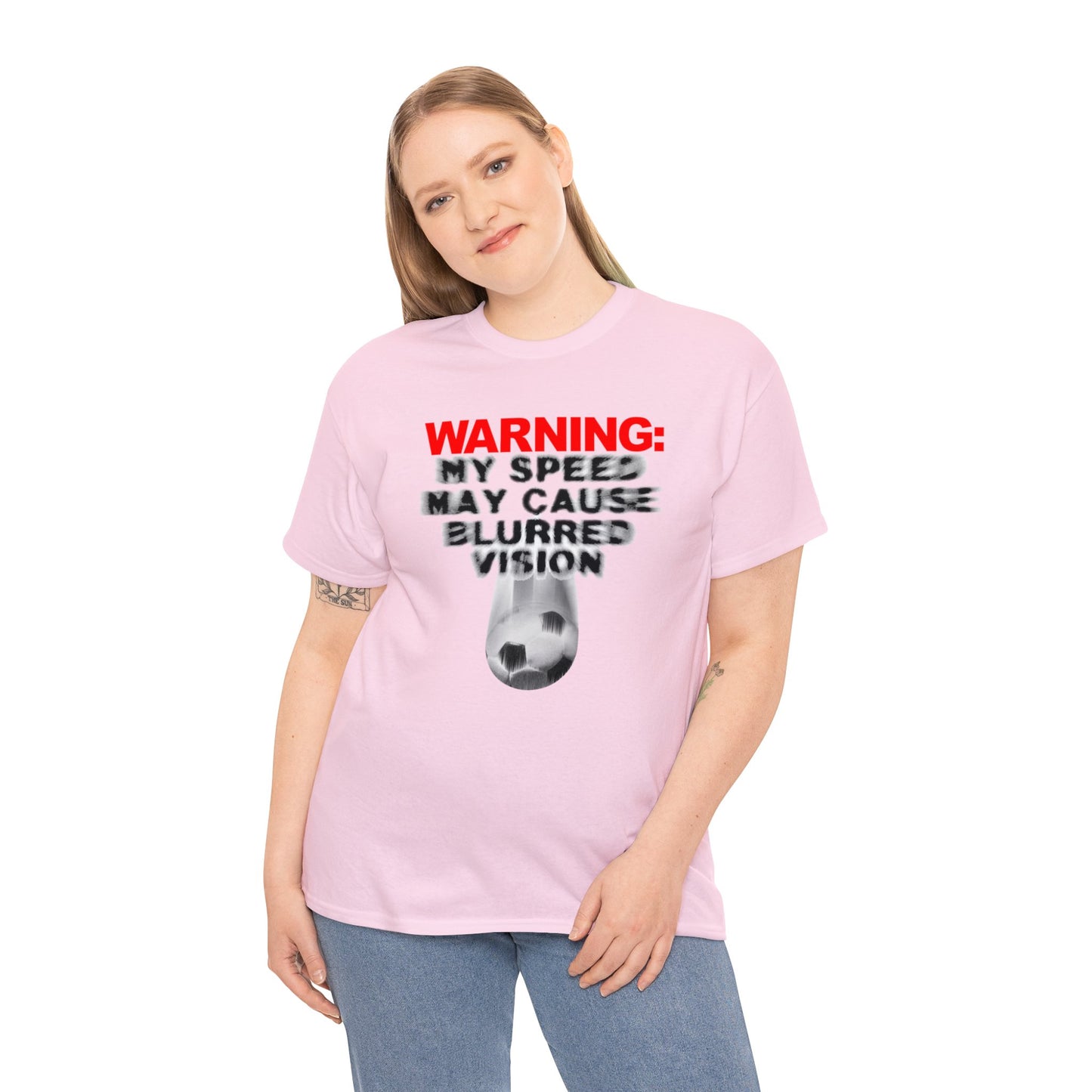 Warning My Speed May Cause Blurred Vision Soccer T-Shirt, Fast Soccer Player, Blurry Type, Soccer T-Shirt Design, Soccer Gift,