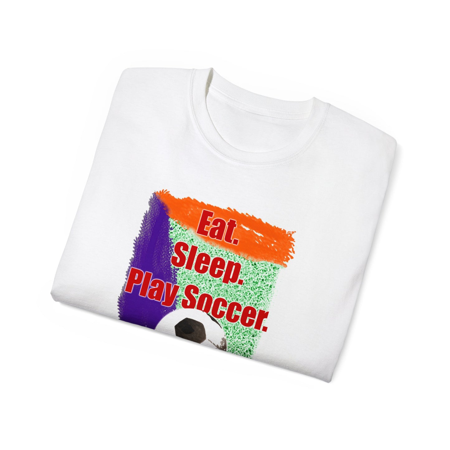 Eat Sleep Play Soccer, Eating and Sleeping Optional, Funny Full Color Vibrant Print Soccer T-Shirt, baseball gift, baseball t-shirt, tee