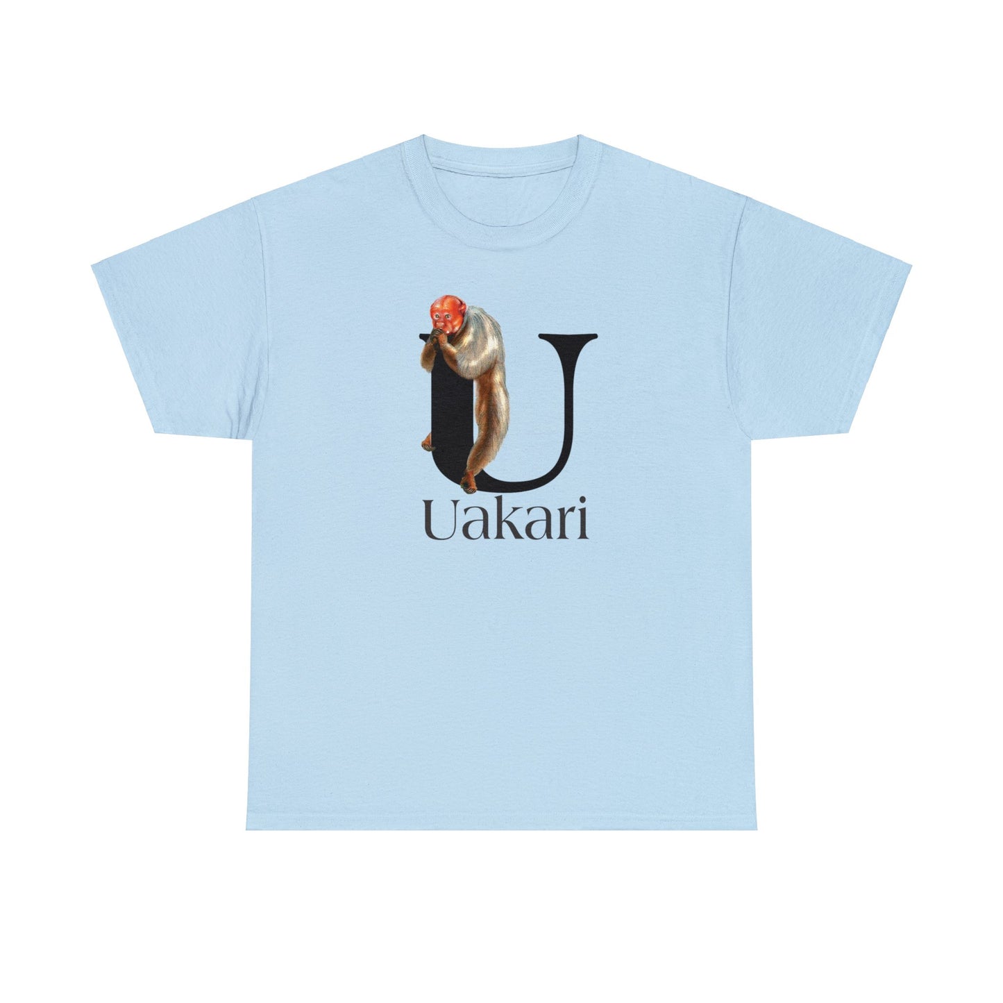 U is for Uakari Monkey, Uacari monkey Drawing, Uakari T-Shirt, animal t-shirt, animal