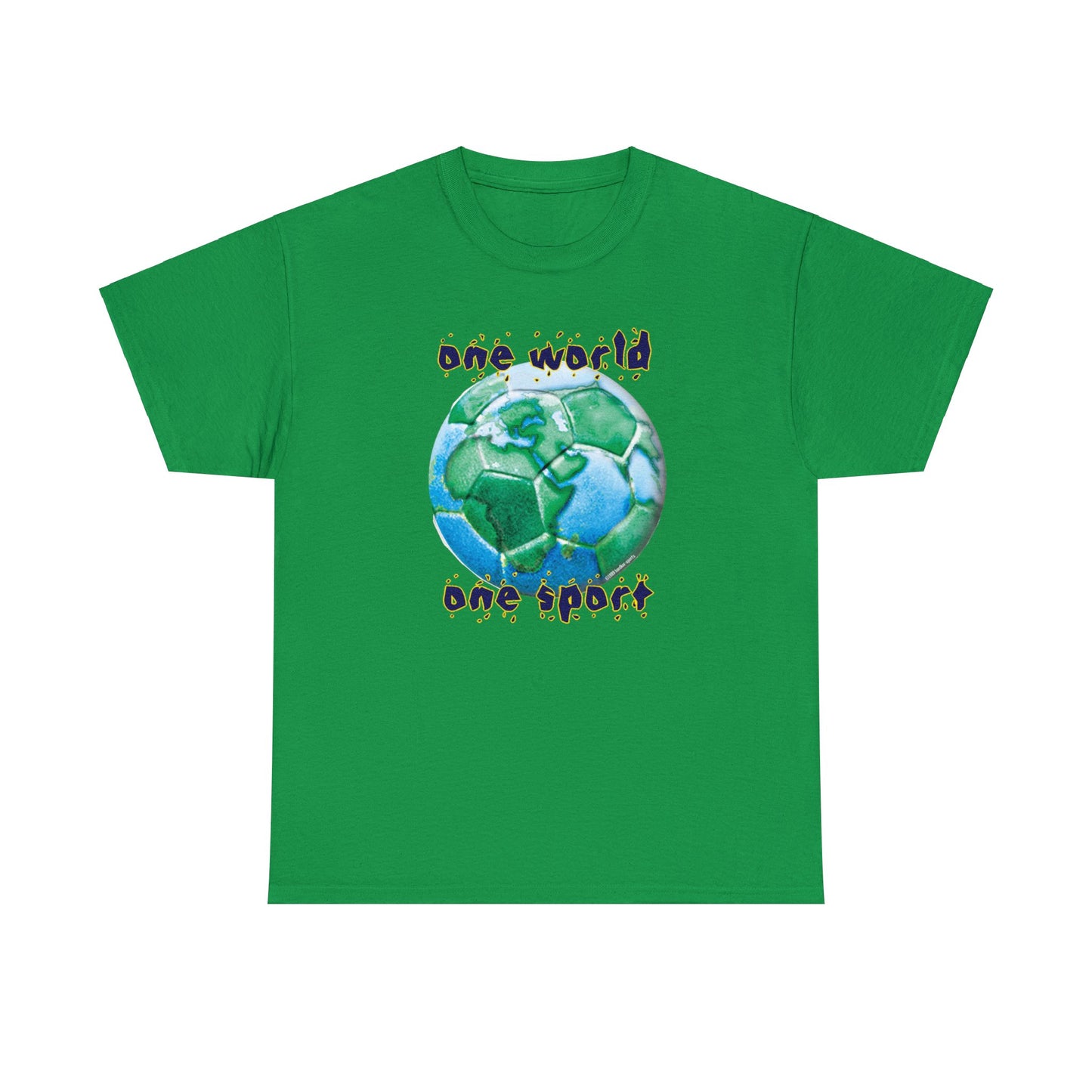 One World One Sport, Soccer Ball, Planet Earth soccer T-Shirt, Soccer is the World Sport, Bright Fun Positive Soccer T-Shirt Design