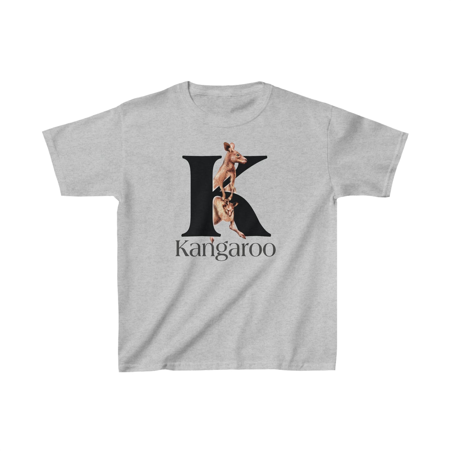 K is for Kangaroo, Kangaroo Mom and Joey shirt, Illustrated Drawing T-Shirt, animal t-shirt, animal alphabet T, animal letters Tee