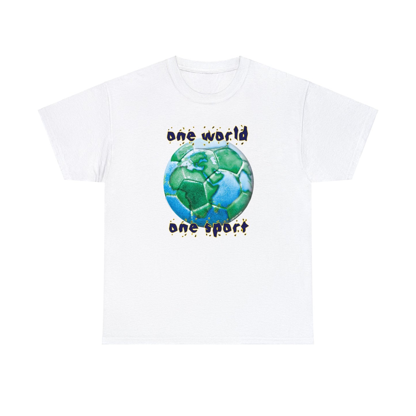 One World One Sport, Soccer Ball, Planet Earth soccer T-Shirt, Soccer is the World Sport, Bright Fun Positive Soccer T-Shirt Design