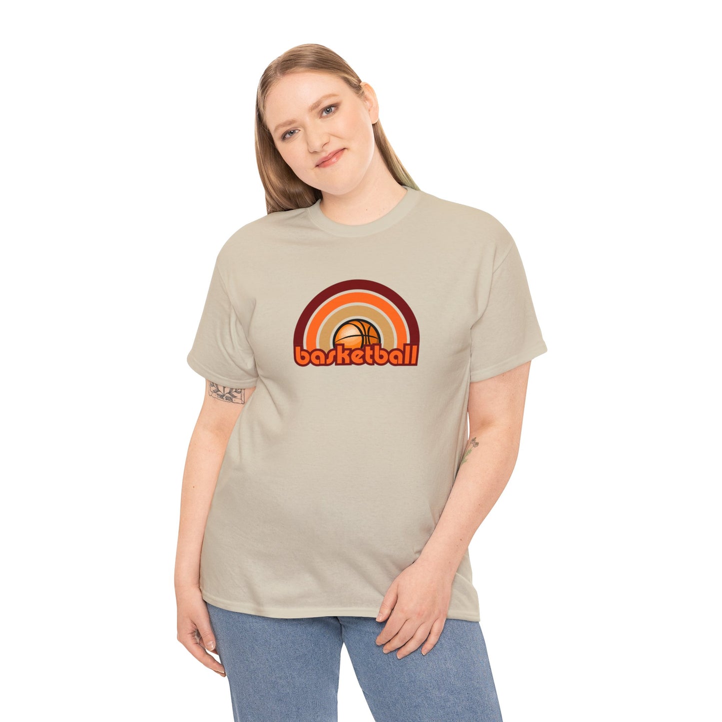 Basketball Rainbow, Basketball t-shirt design, Earth tone Colors, Basketball Gift, Classy Looking Basketball design, Women Basketball Gift