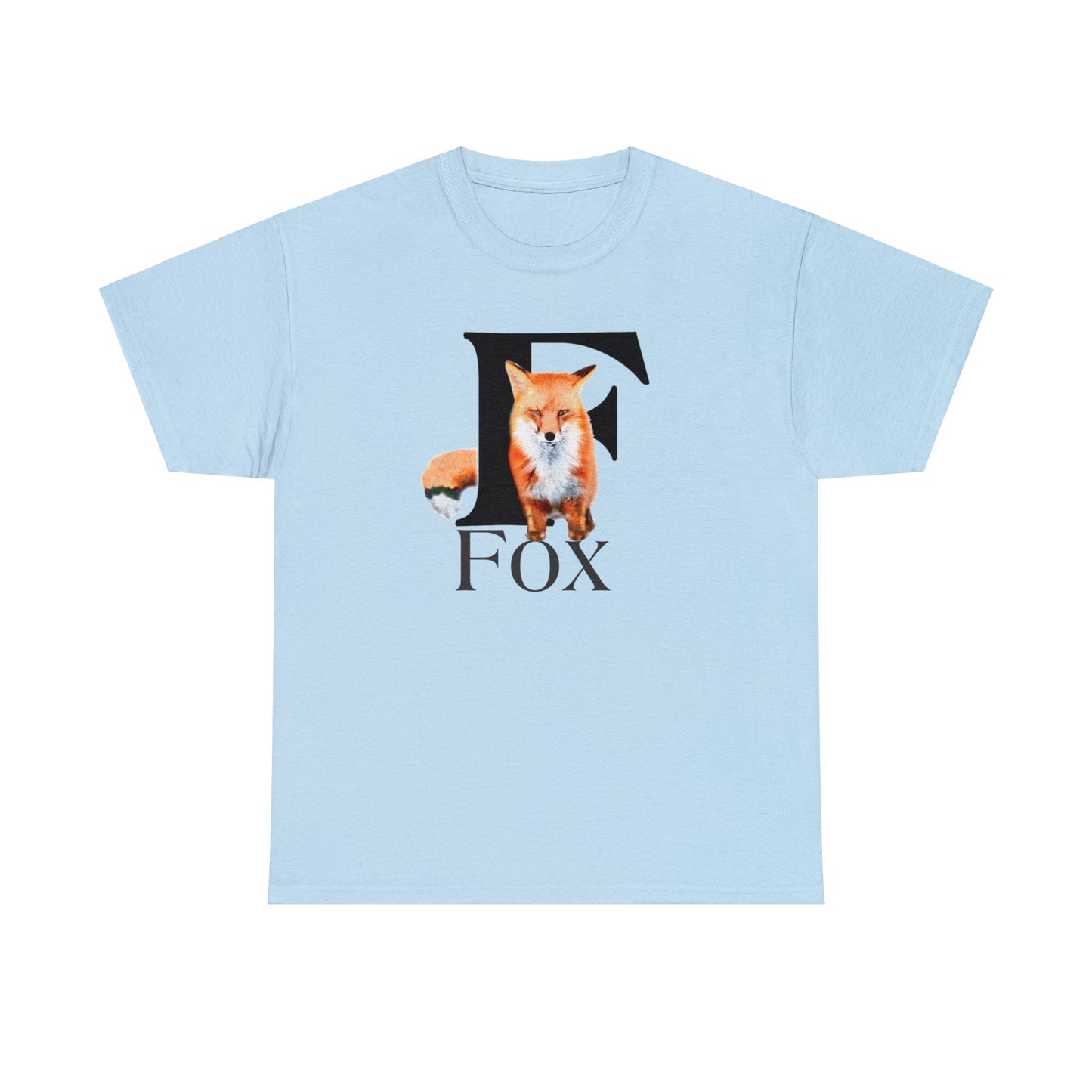 F is for Fox T-Shirt, Animal Letter F Tee, cute Fuzzy Fox Tee, Fox Drawing T-Shirt, animal t-shirt,