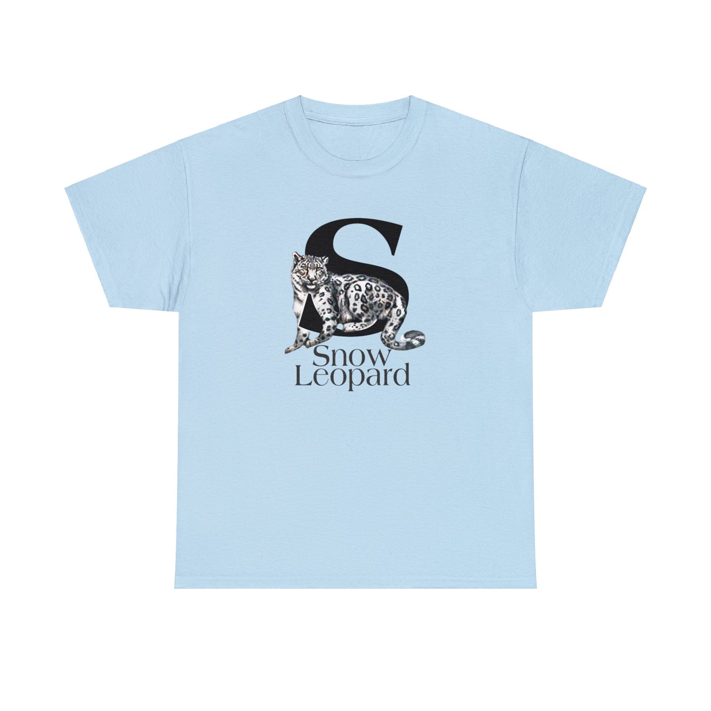 S is for Snow Leopard, Snow Leopard T-Shirt, Snow Leopard Drawing T-Shirt, Illustration,