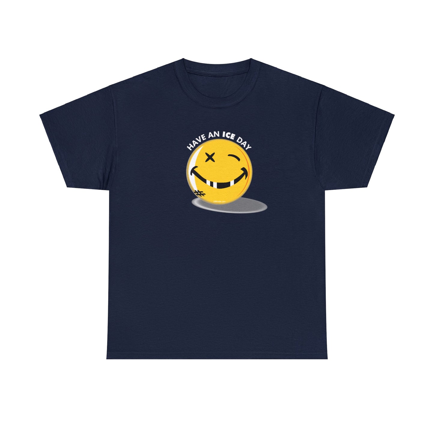 Have an Ice Day, Funny Hockey T-Shirt, Happy Face Missing Teeth and Black Eye, Fun Hockey Parody, Hockey T-Shirt Design