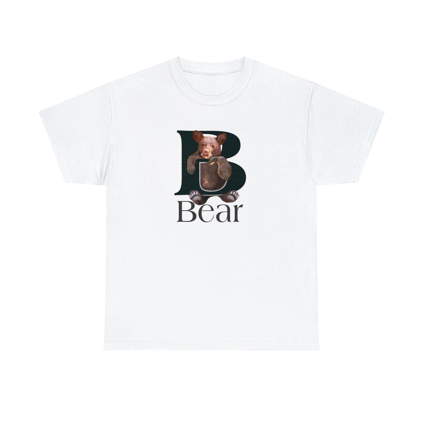 B is For Bear, Animal Letter T-shirt, , animal t-shirt, animal alphabet T, animal letters Tee, Cute Bear T-Shirt, Bear
