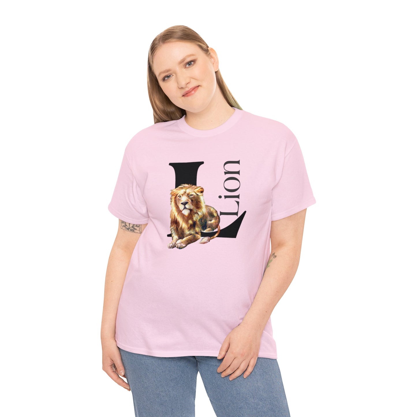 L is for Lion T-Shirt, Lion Drawing T-Shirt, Illustration of Lion, Proud Lion animal t-shirt