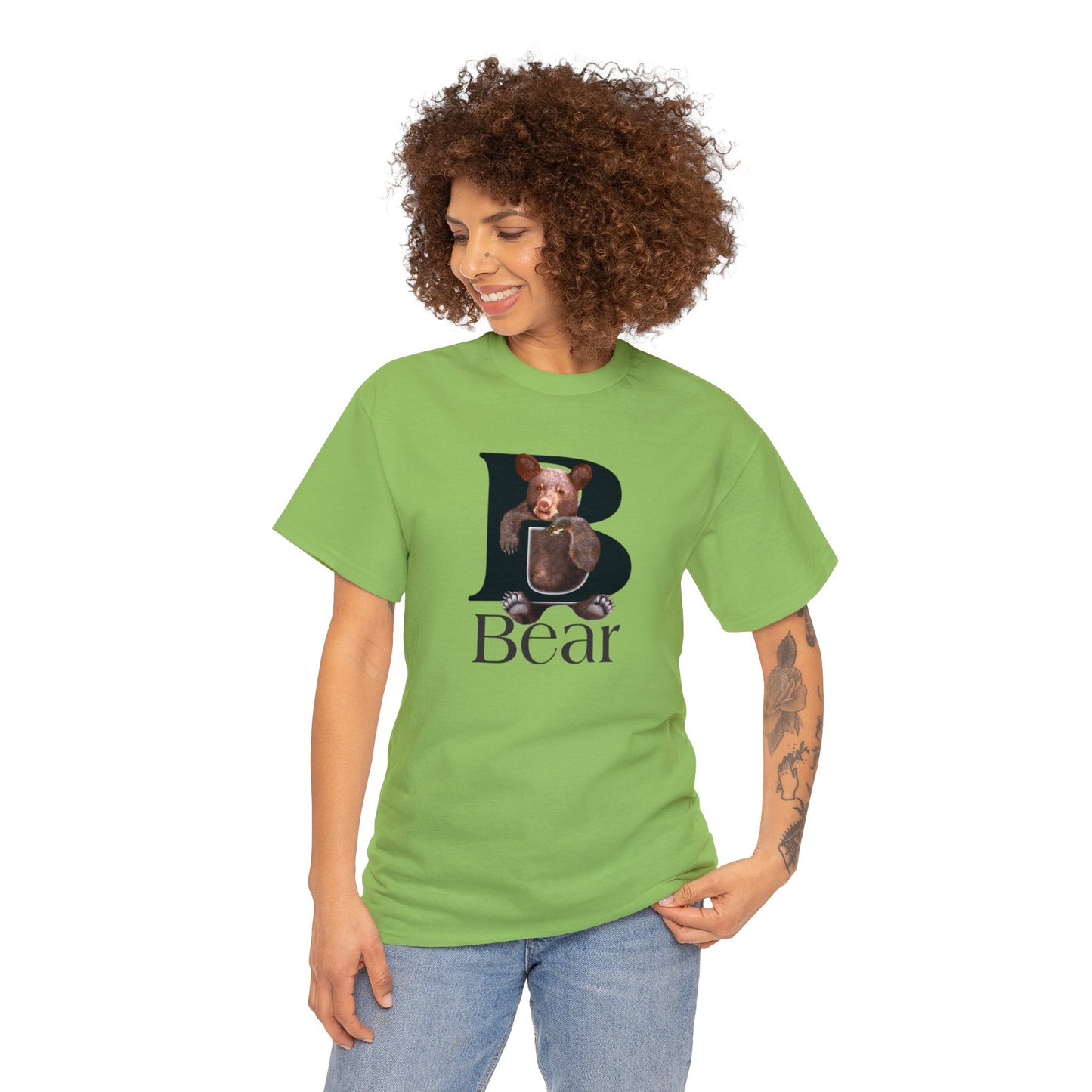 B is For Bear, Animal Letter T-shirt, , animal t-shirt, animal alphabet T, animal letters Tee, Cute Bear T-Shirt, Bear