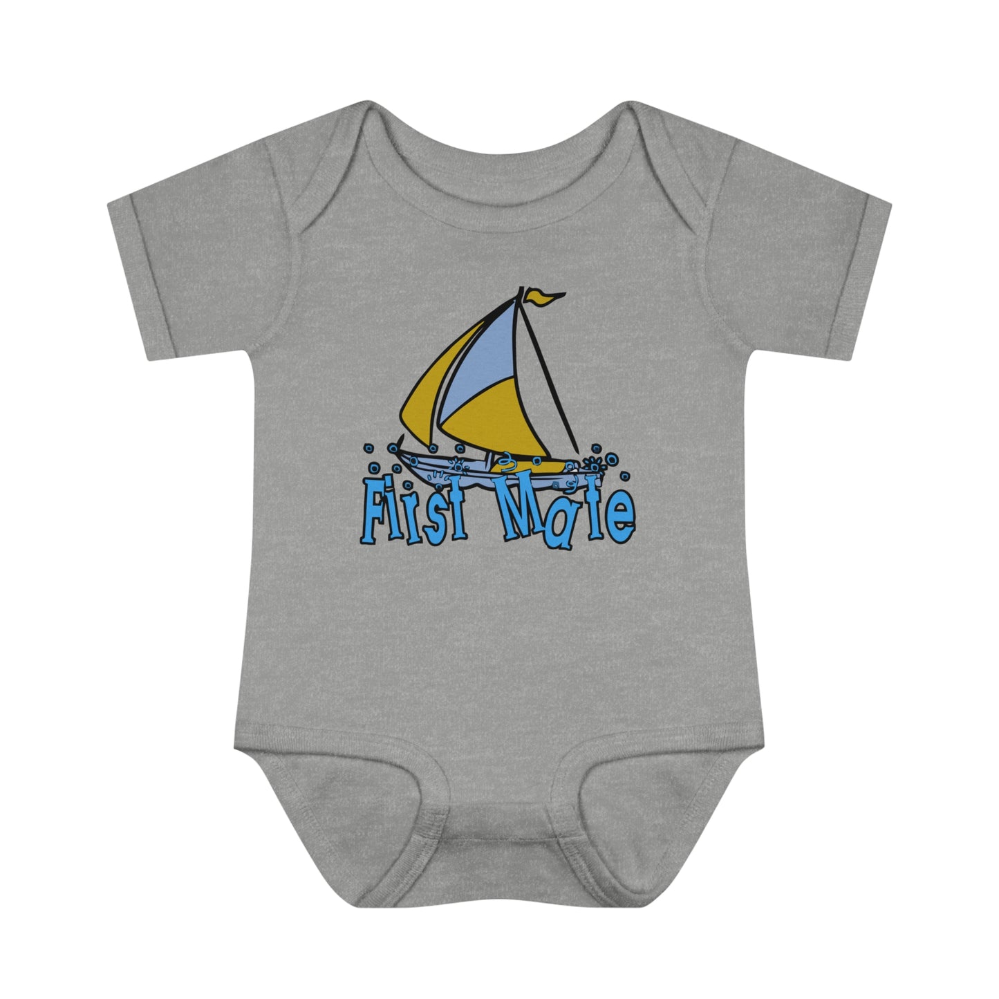 First Mate Infant T-shirt, Baby one-piece Sailor t-shirt, Sailboat Design, Baby Future, Sailor, Gift for Sailing Enthusiasts, Shower Gift