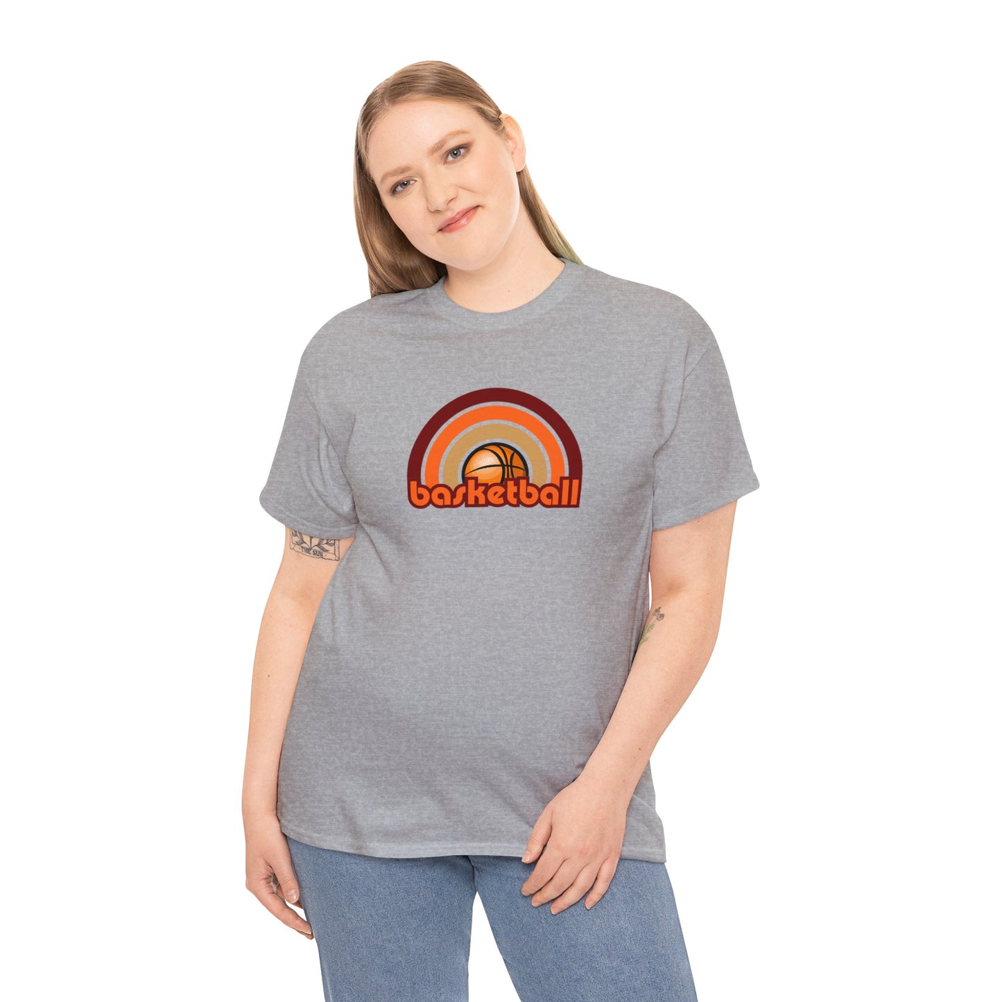 Basketball Rainbow, Basketball t-shirt design, Earth tone Colors, Basketball Gift, Classy Looking Basketball design, Women Basketball Gift
