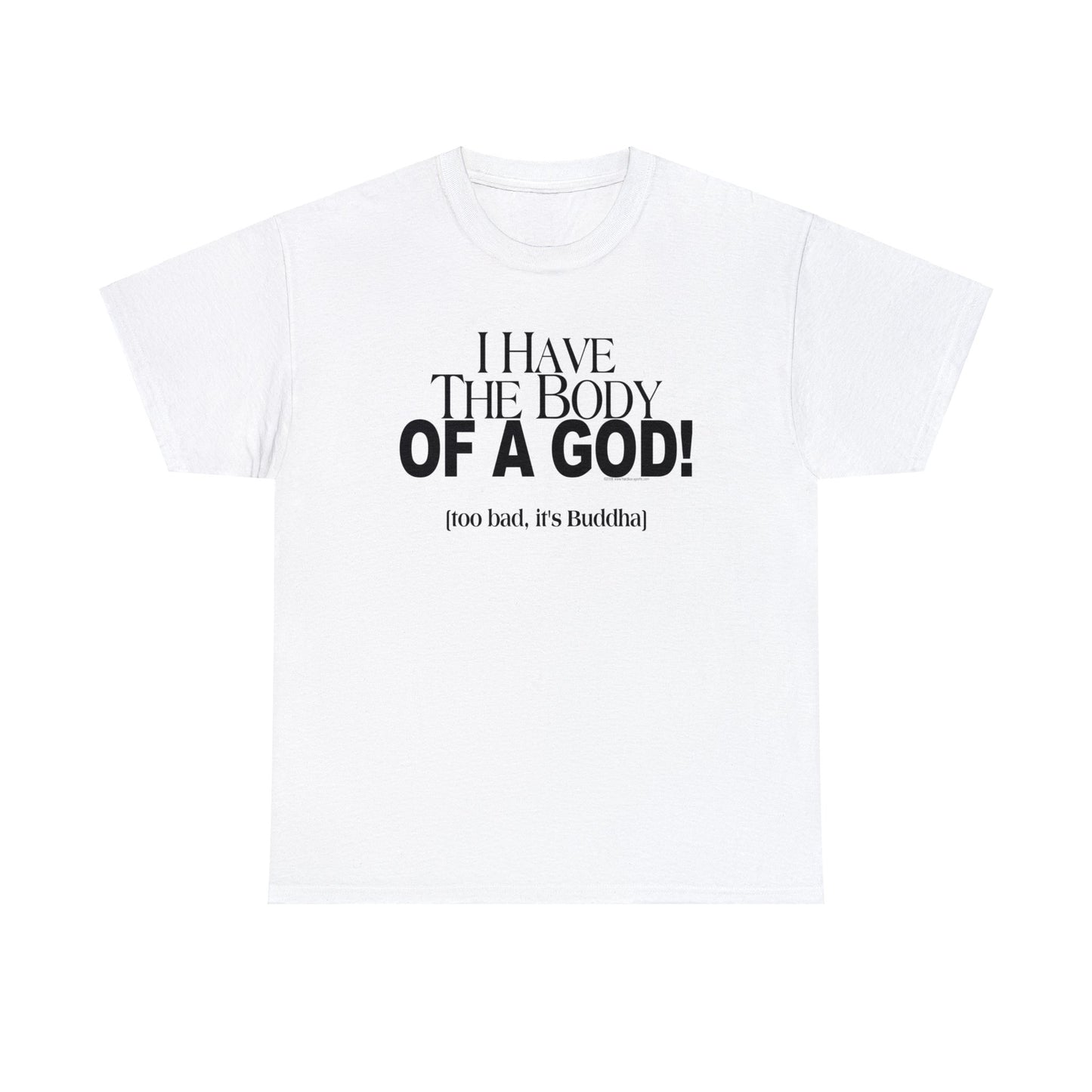 I have the Body of a God, Too bad it's Buddah funny t-shirt, humorous t-shirt, ironic t-shirt, t-shirt gift
