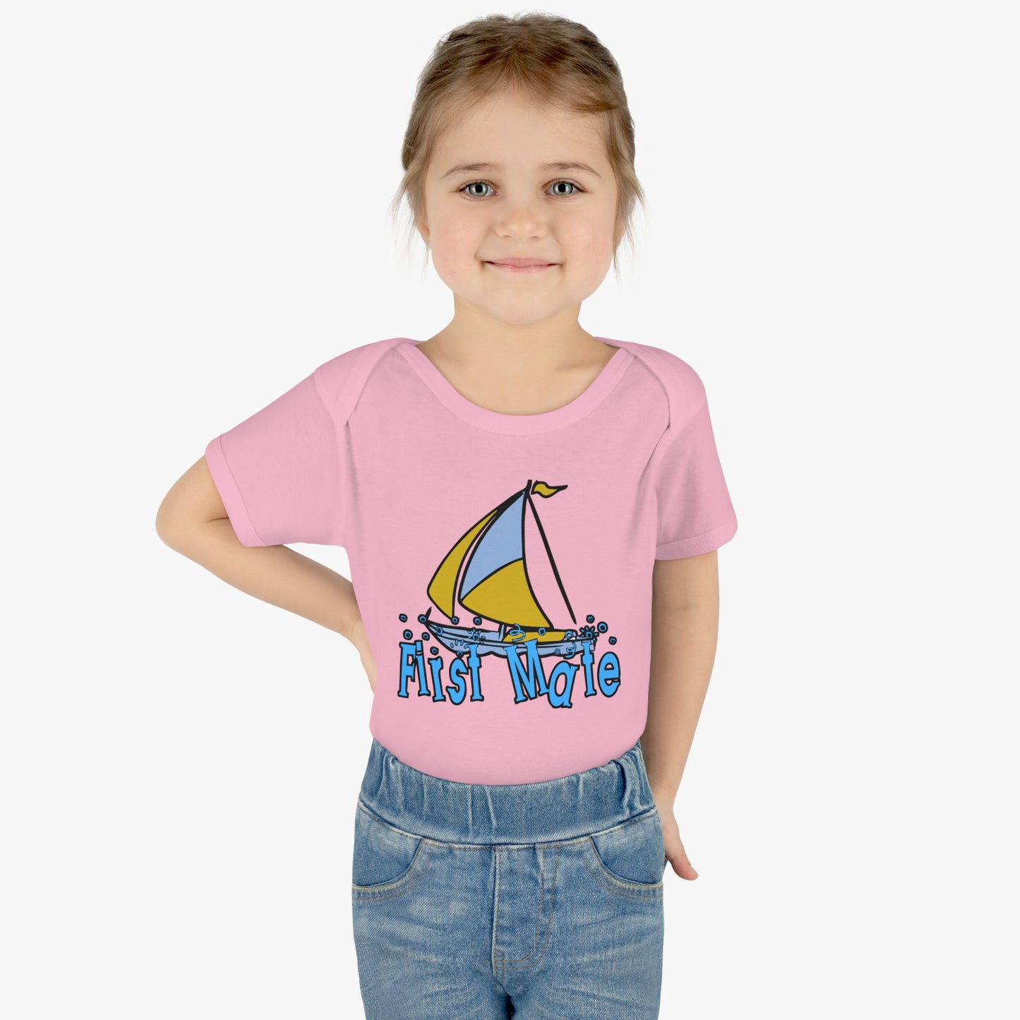 First Mate Infant T-shirt, Baby one-piece Sailor t-shirt, Sailboat Design, Baby Future, Sailor, Gift for Sailing Enthusiasts, Shower Gift