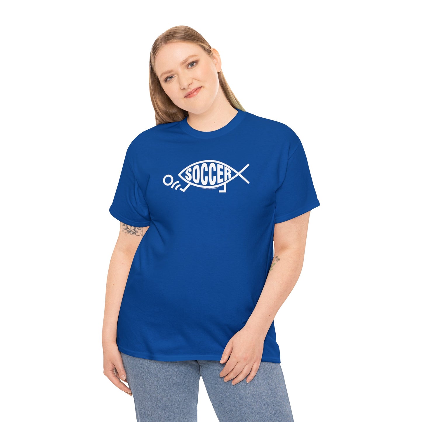 Soccer Fish, Darwin Soccer, Evolution Soccer, Evolved Soccer Fish with Feet Kicking Soccer Ball, Soccer Gift, Soccer Present, Soccer T-Shirt