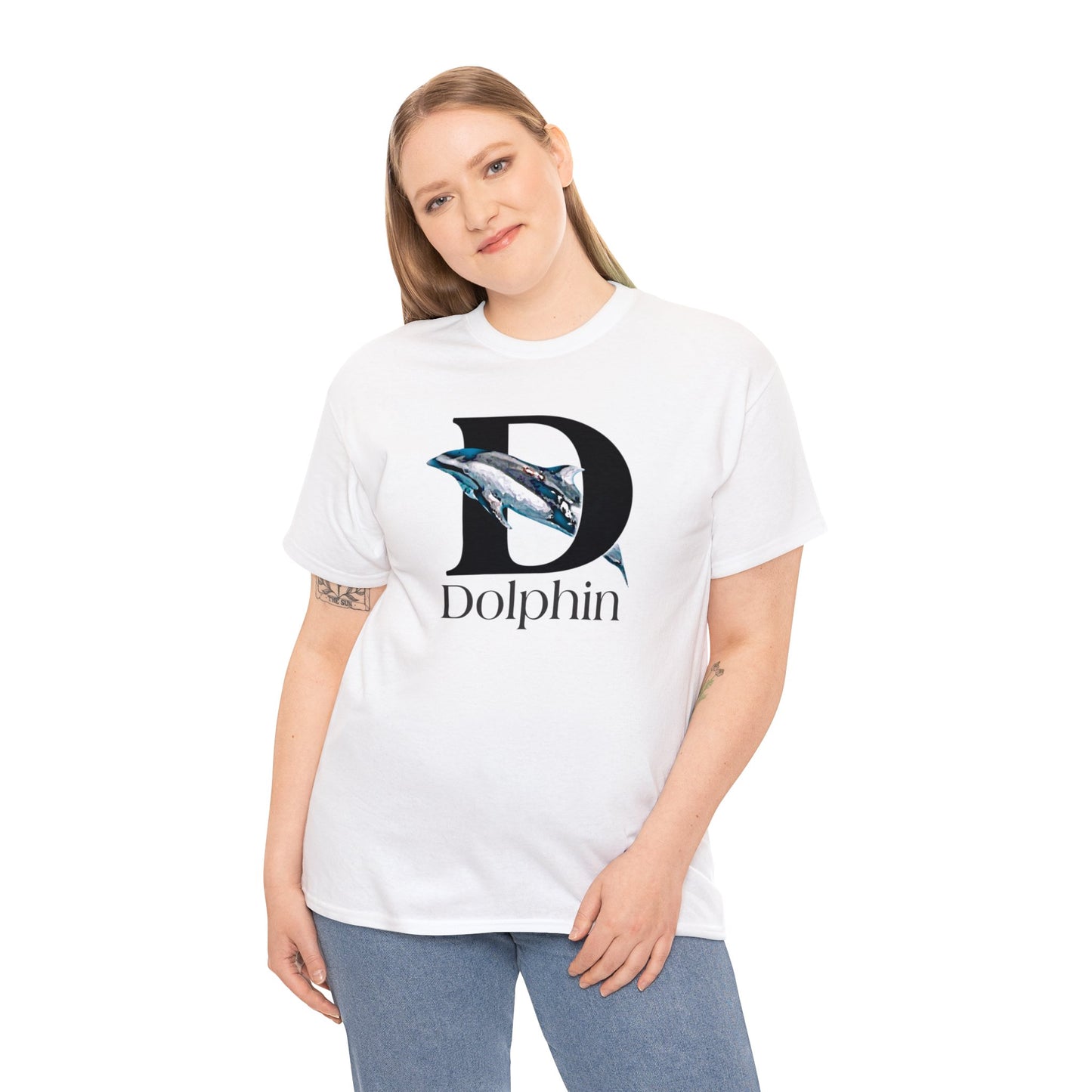 D is for Dolphin T-Shirt, Dolphin Drawing T-Shirt, Dolphin Lovers shirt, Dolphin illustration